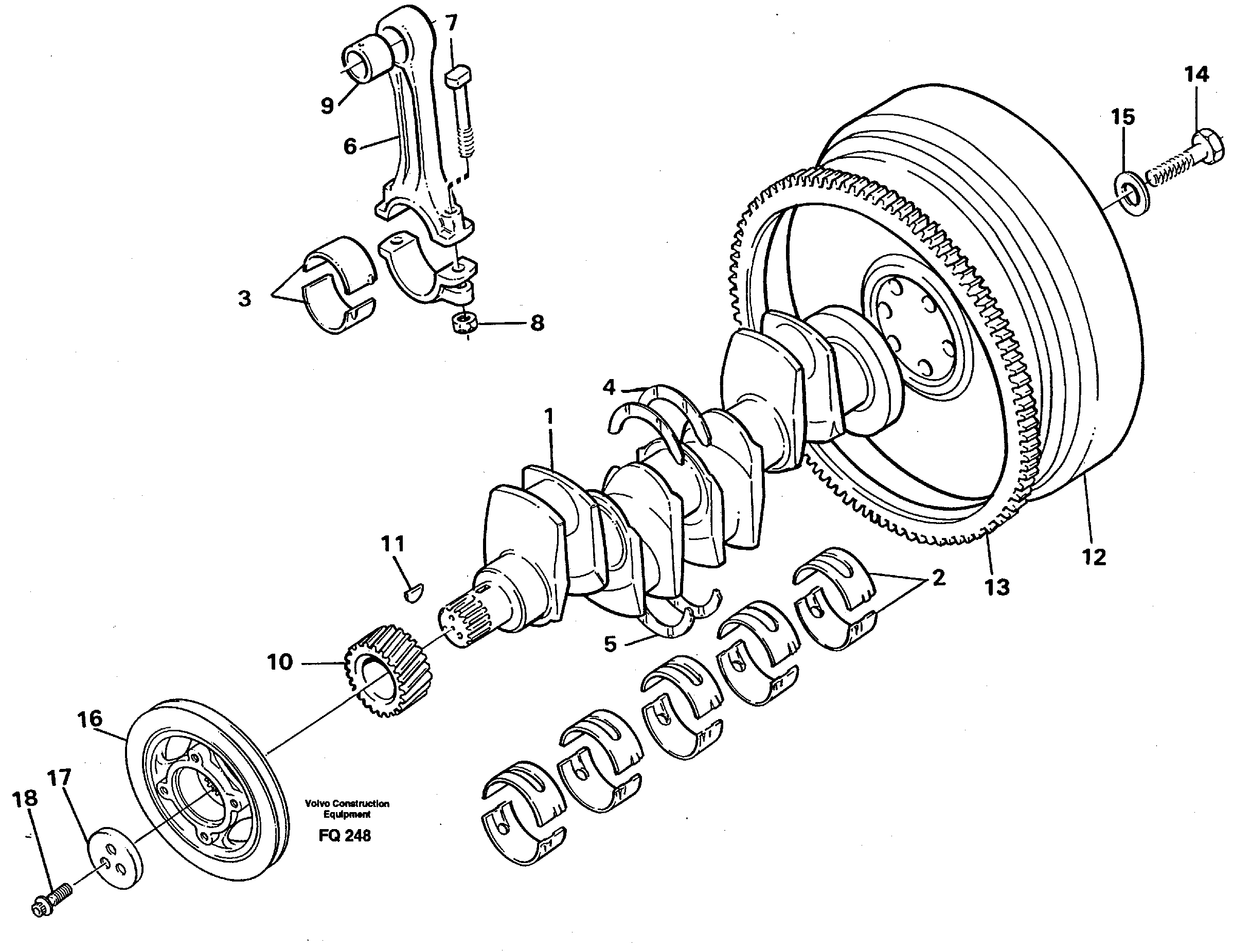 Crankshaft and related parts — volvo parts diagram