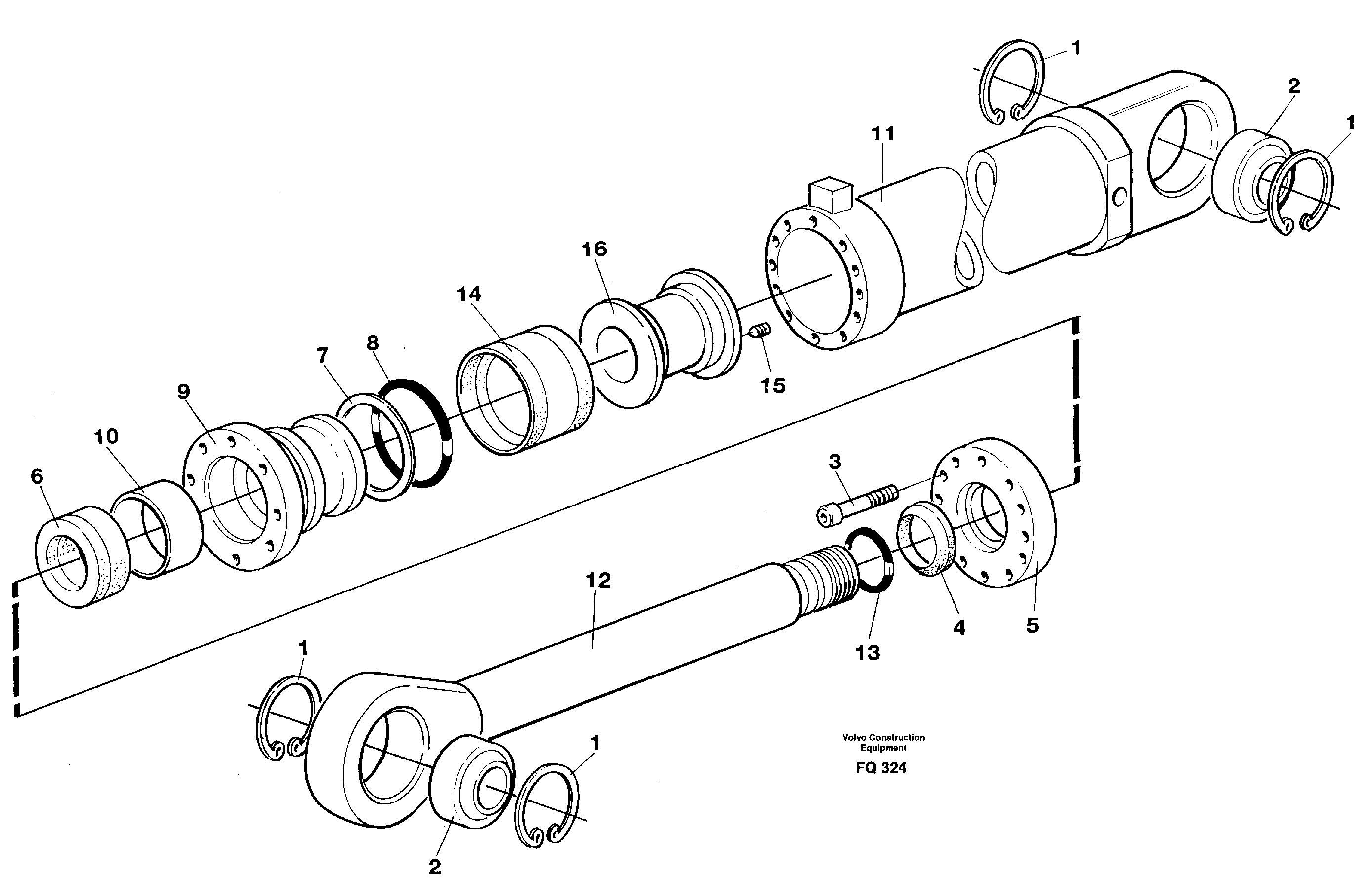 Hydraulic cylinder — volvo parts diagram