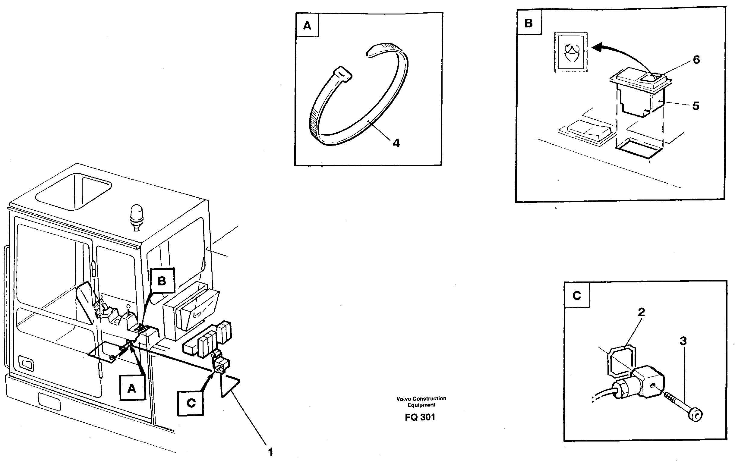 Electric installation for clamshell equipment — volvo parts diagram