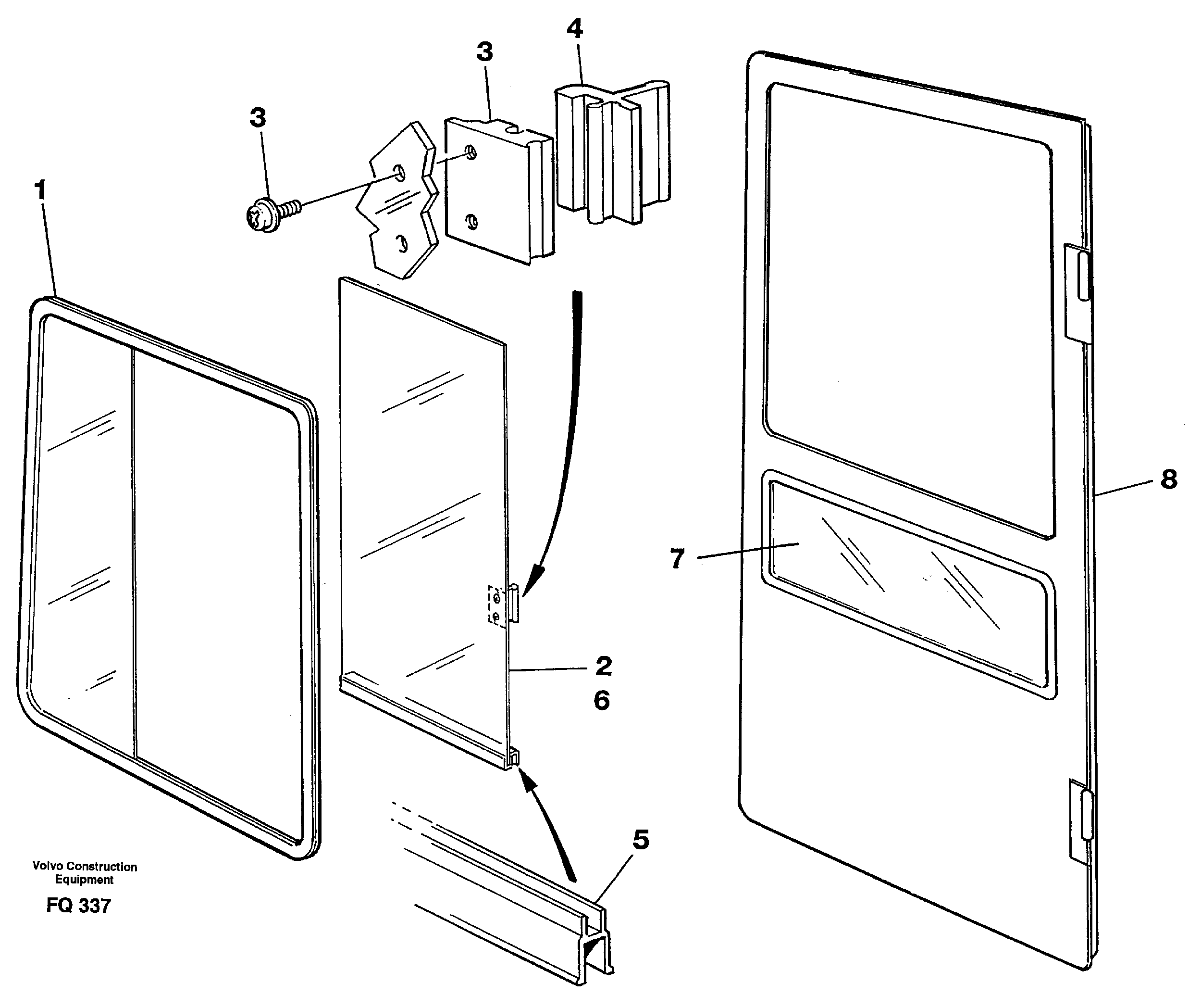 Sliding window  SER NO 088 - — volvo parts diagram