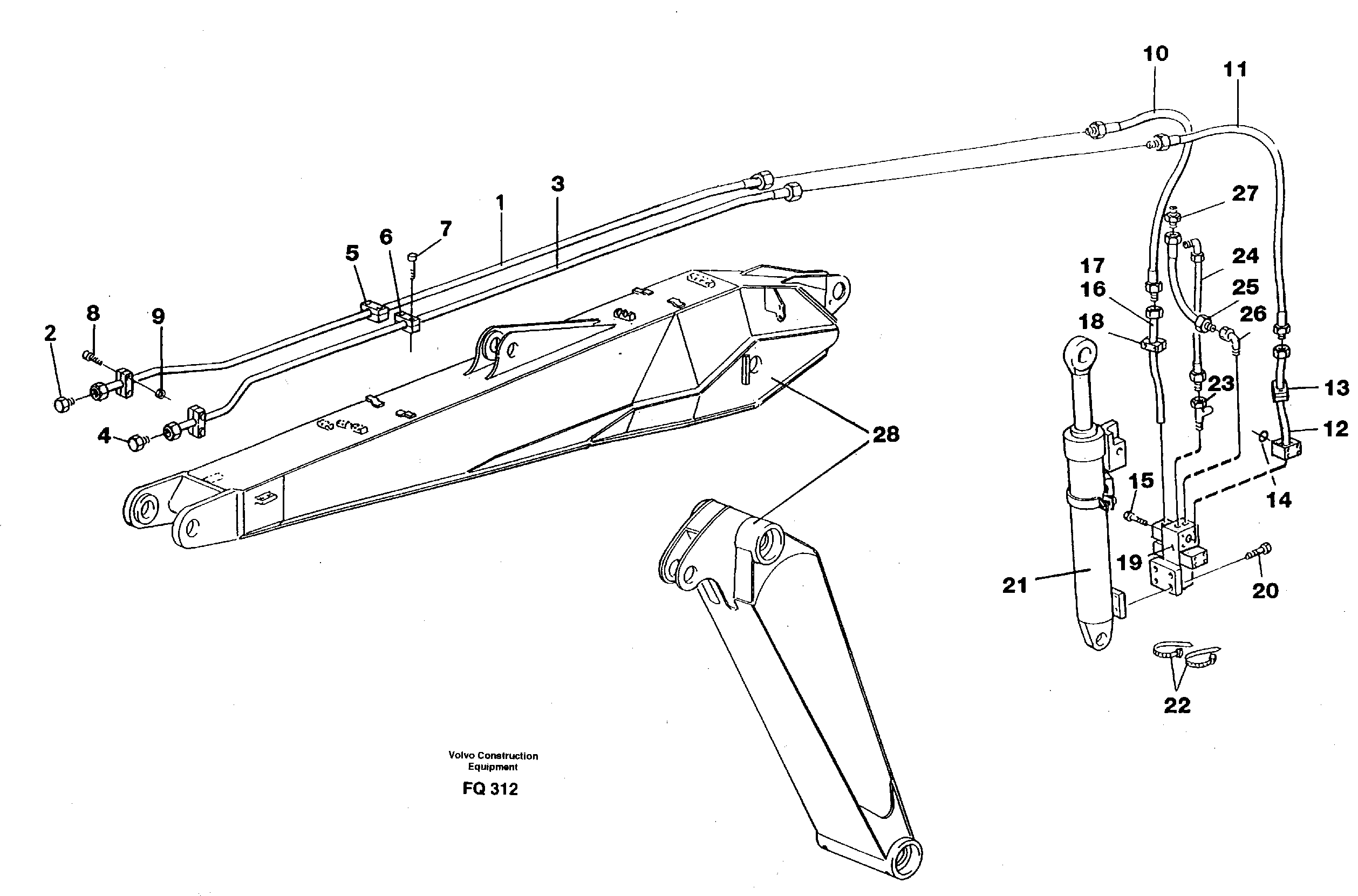 Hammerequipment on adjustable boom — volvo parts diagram