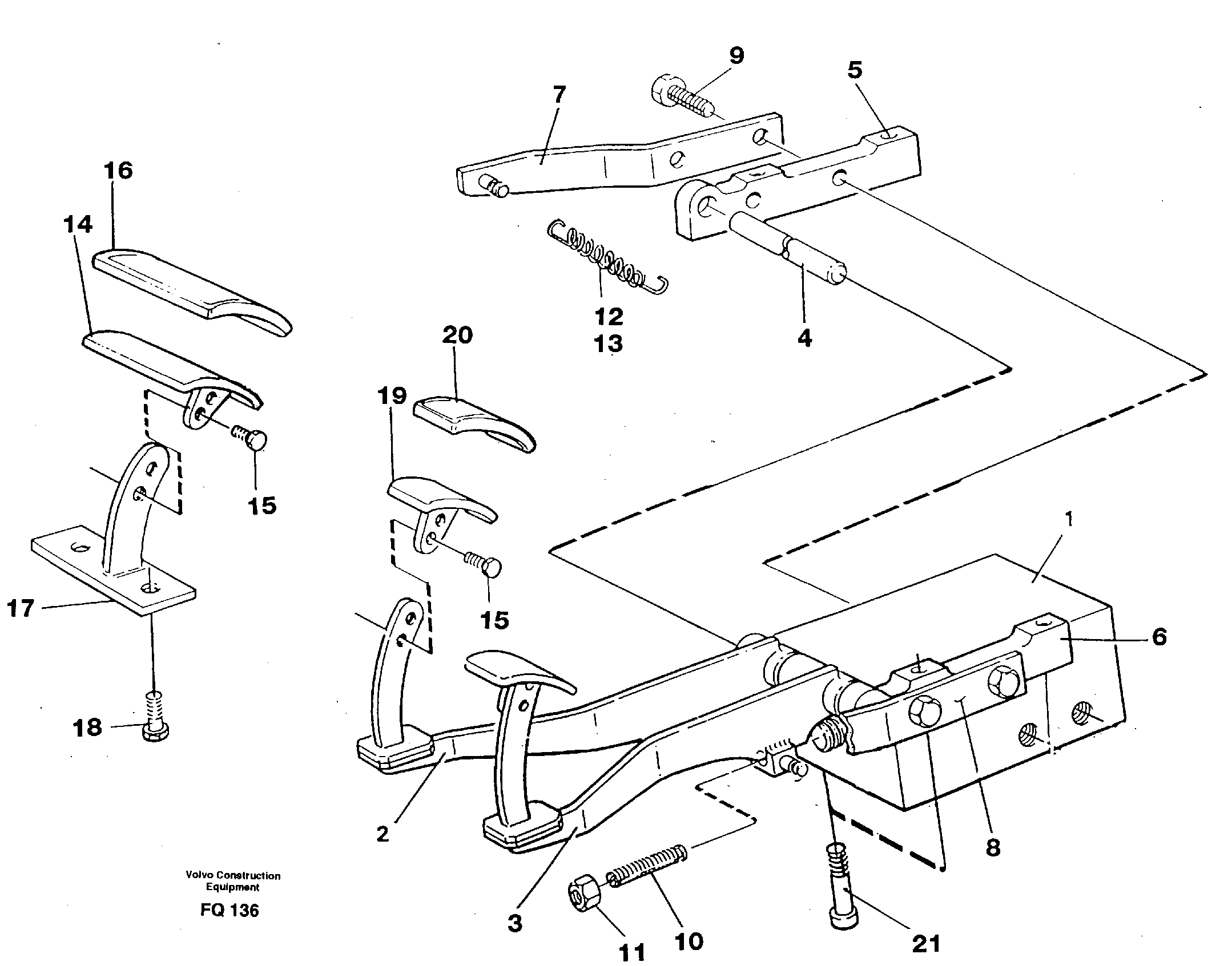 Pedal valve and foot rest — volvo parts diagram