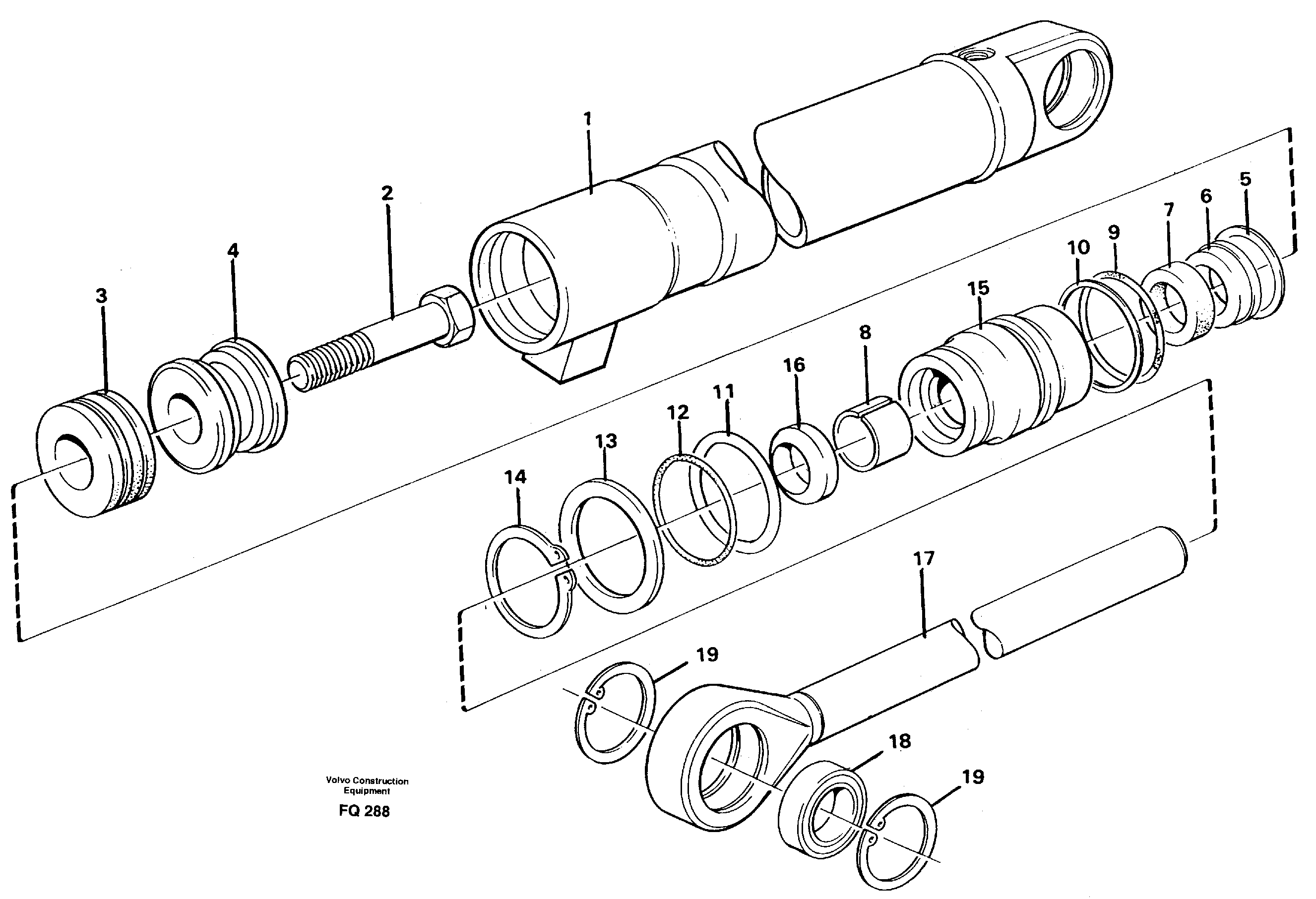 Hydraulic cylinder, slope bucket — volvo parts diagram