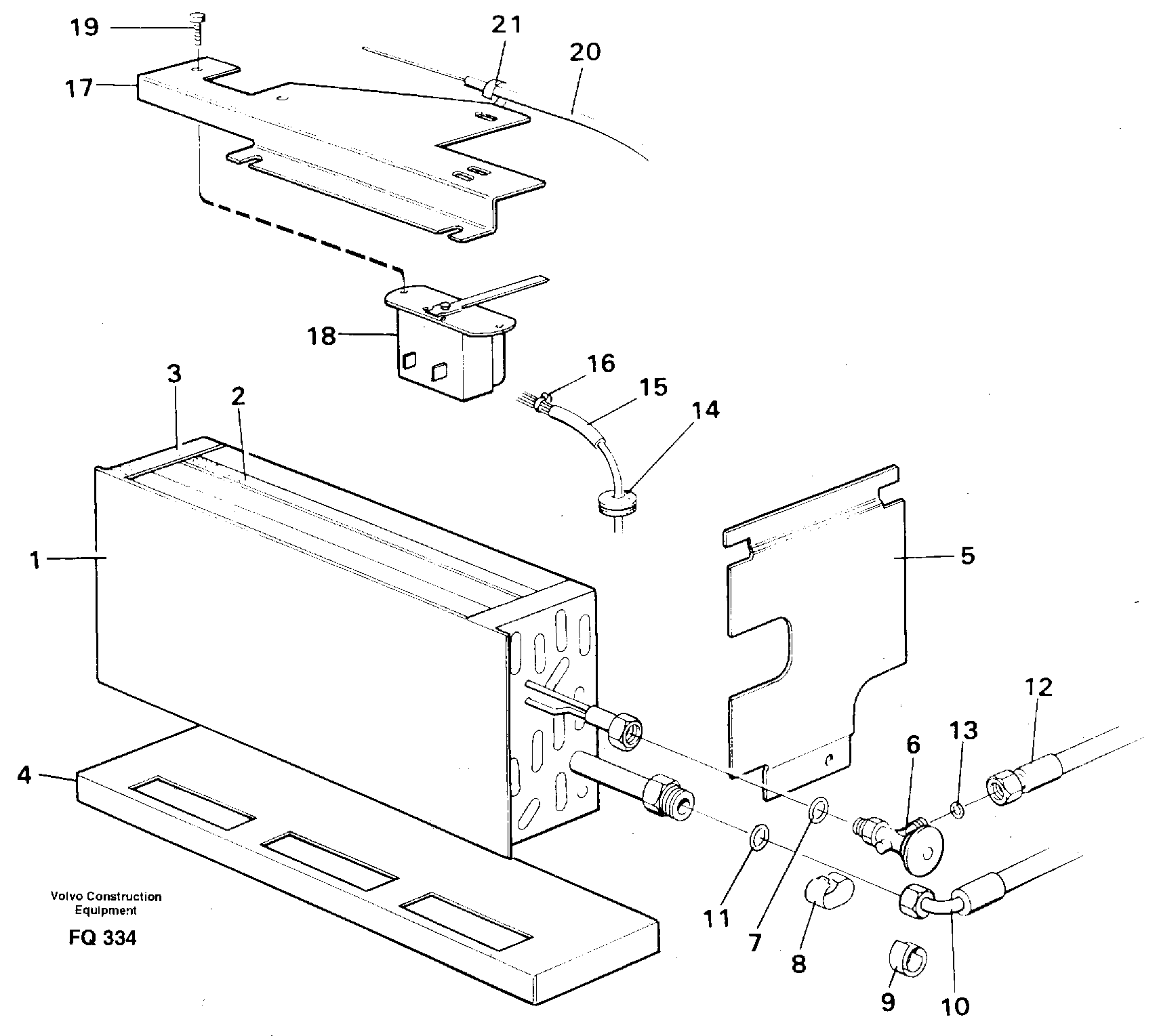 Evaporator with fitting parts Cooling agent R12 — volvo parts diagram