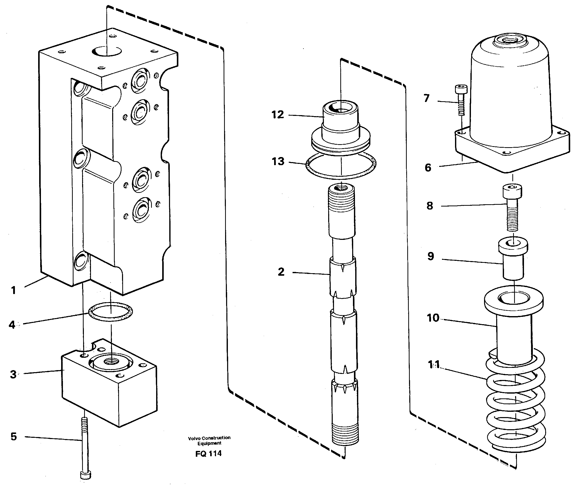 Four-way valve, boom primary — volvo parts diagram