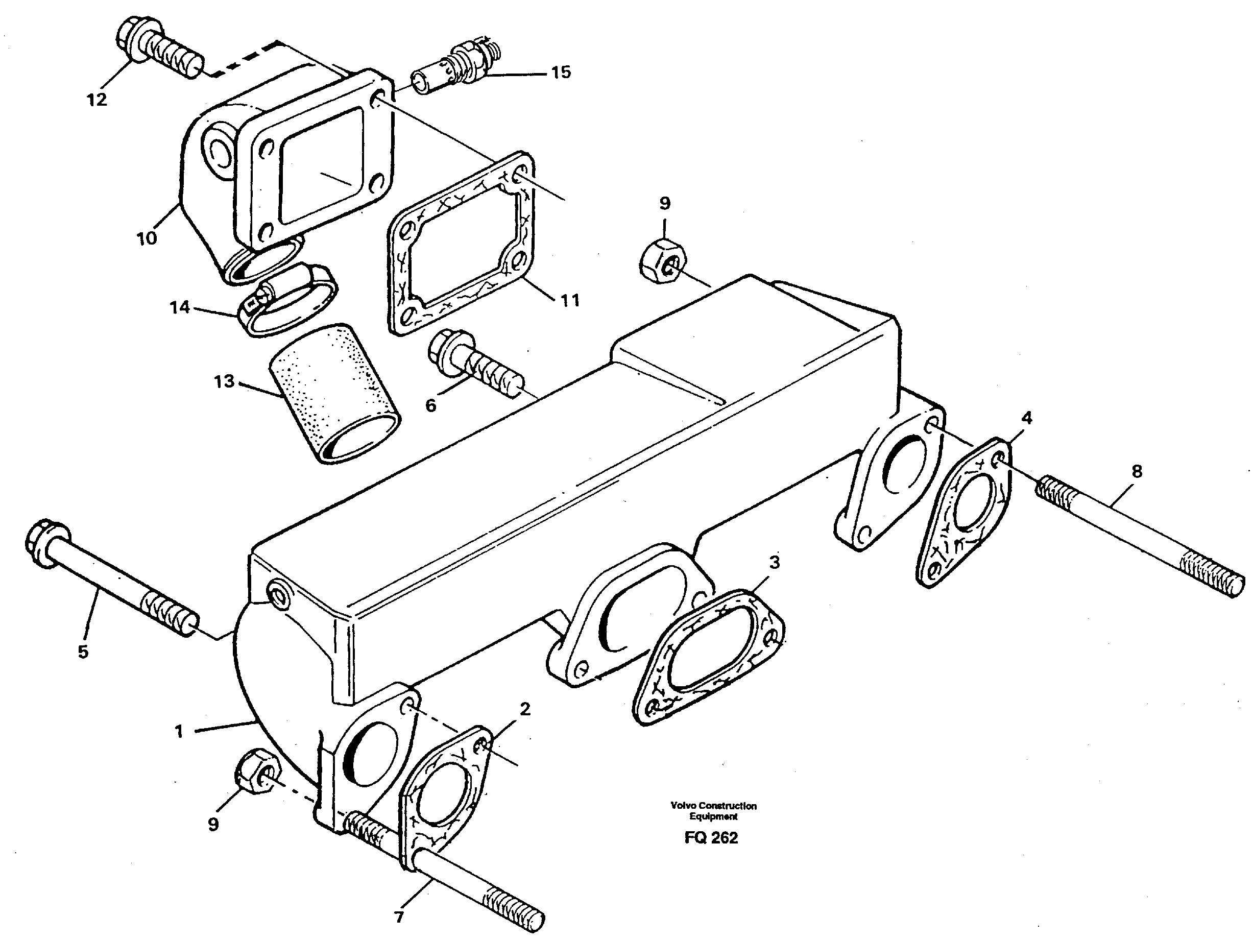 Induction manifold with fitting parts — volvo parts diagram
