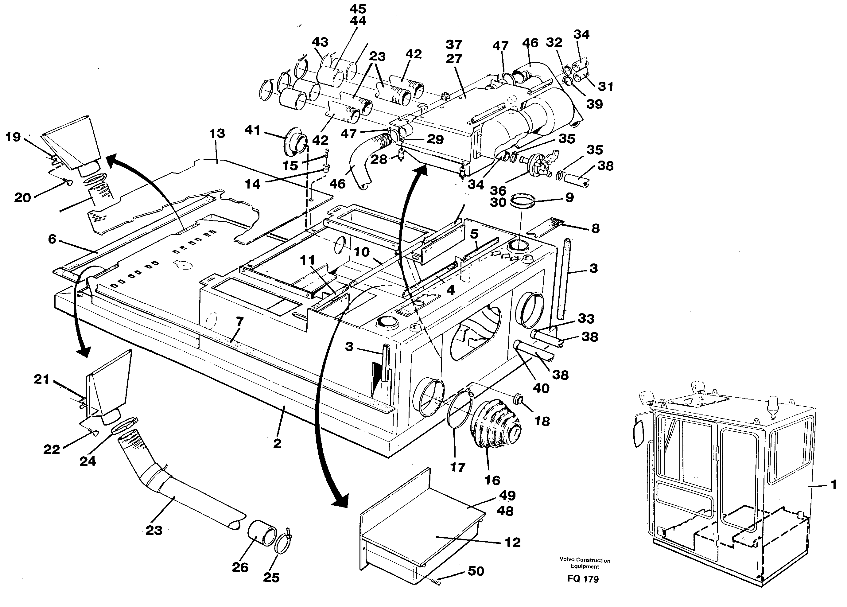 Drivers cab and cabin floor — volvo parts diagram