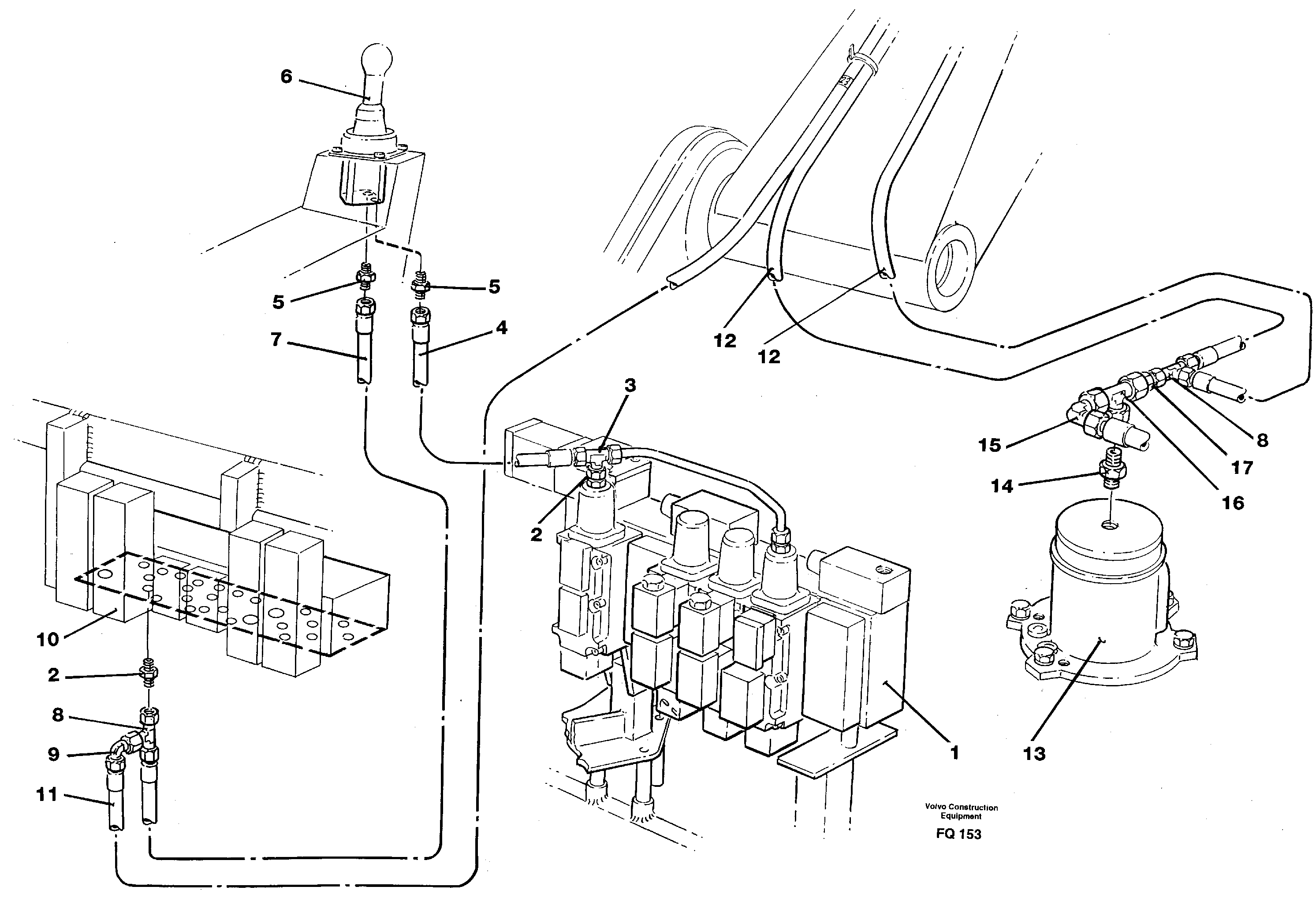 Servo hydraulics, boom — volvo parts diagram