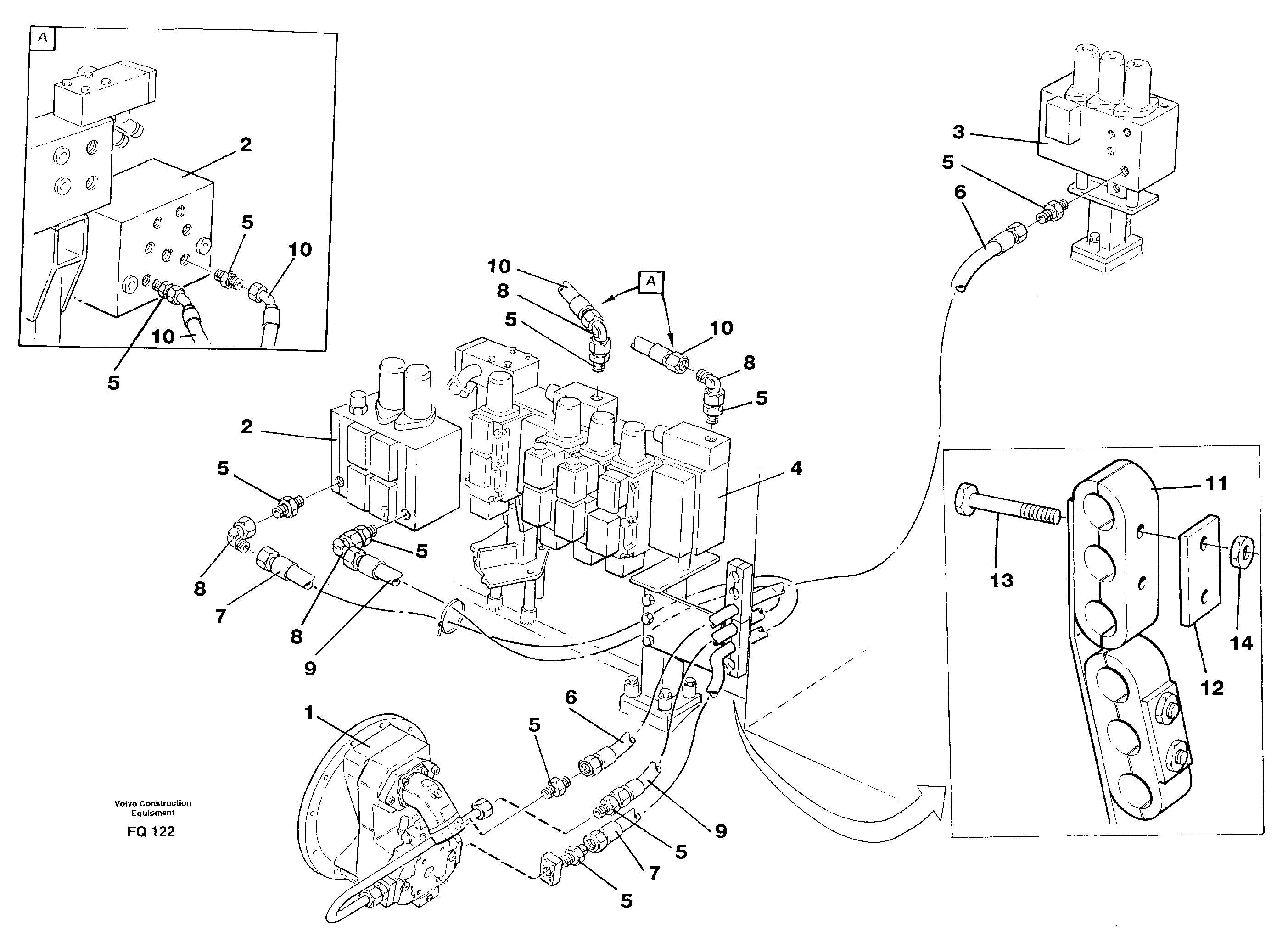 Hydraulic system, feed line — volvo parts diagram