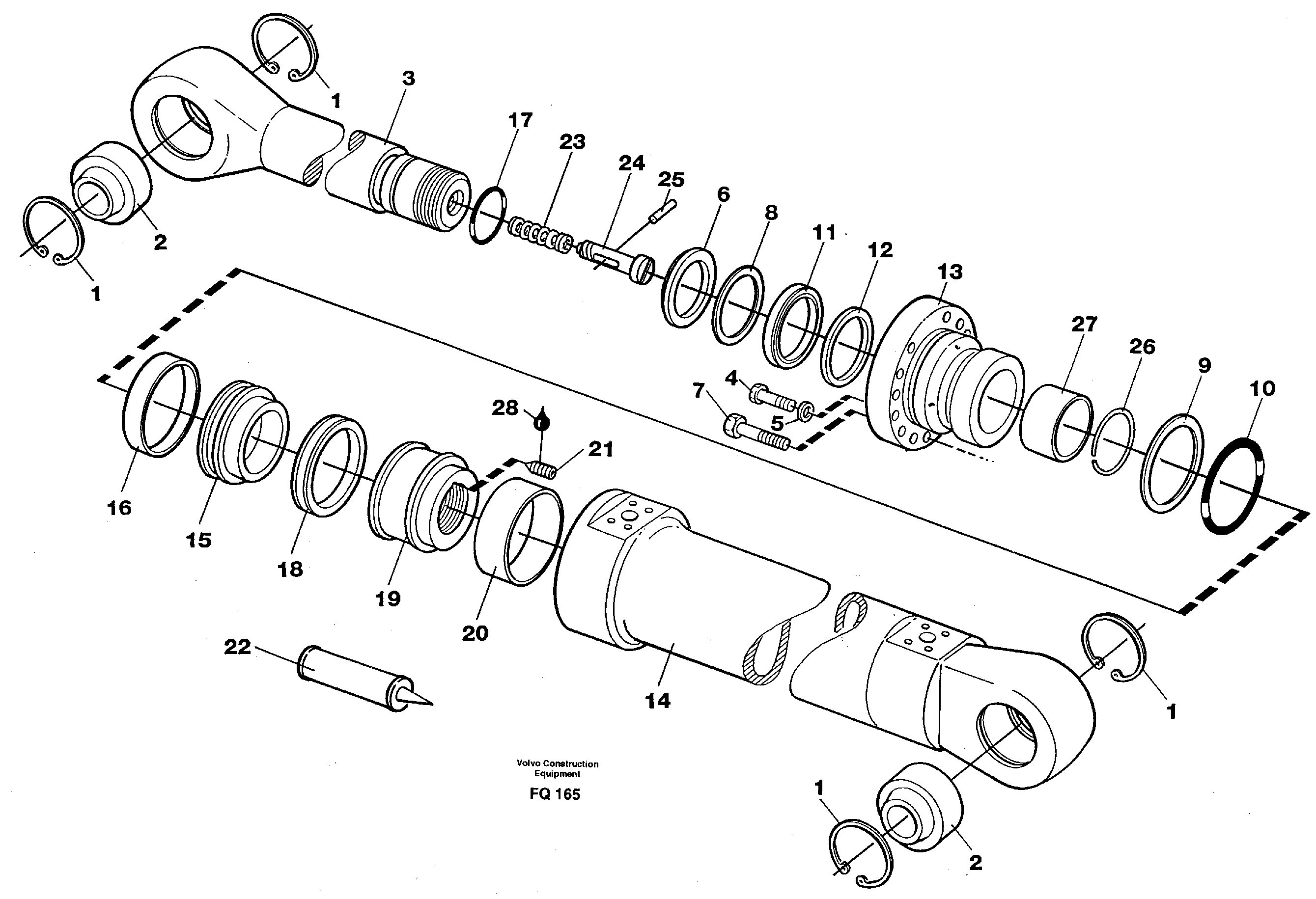 Dipper arm cylinder — volvo parts diagram