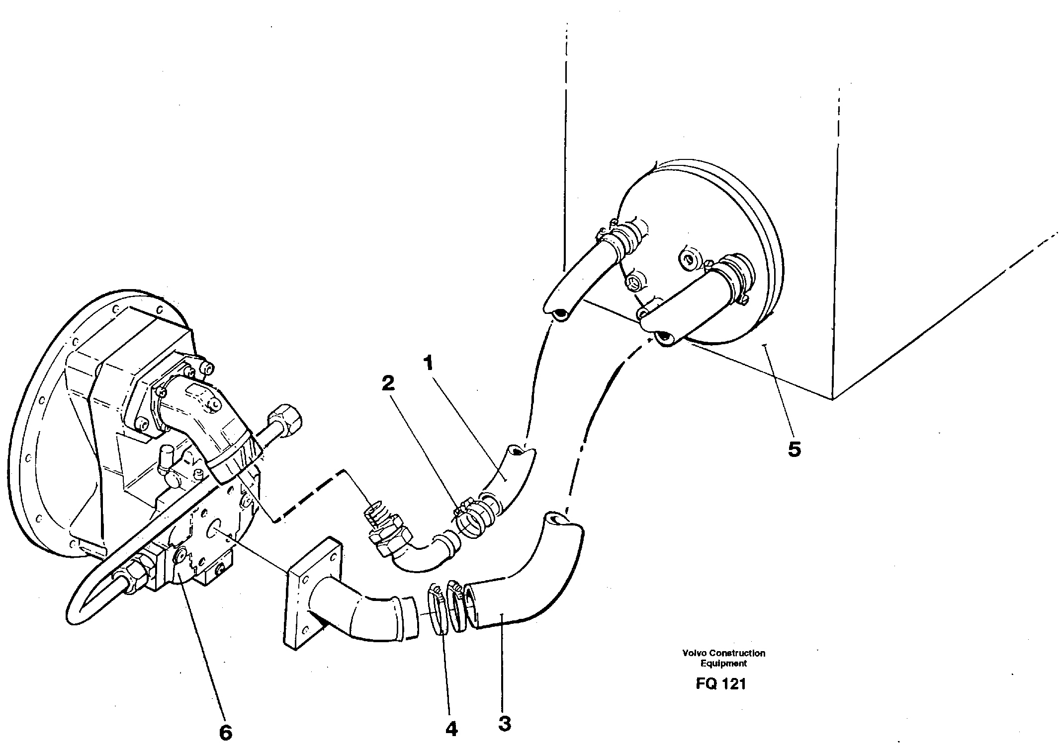 Hydraulic system suction lines — volvo parts diagram