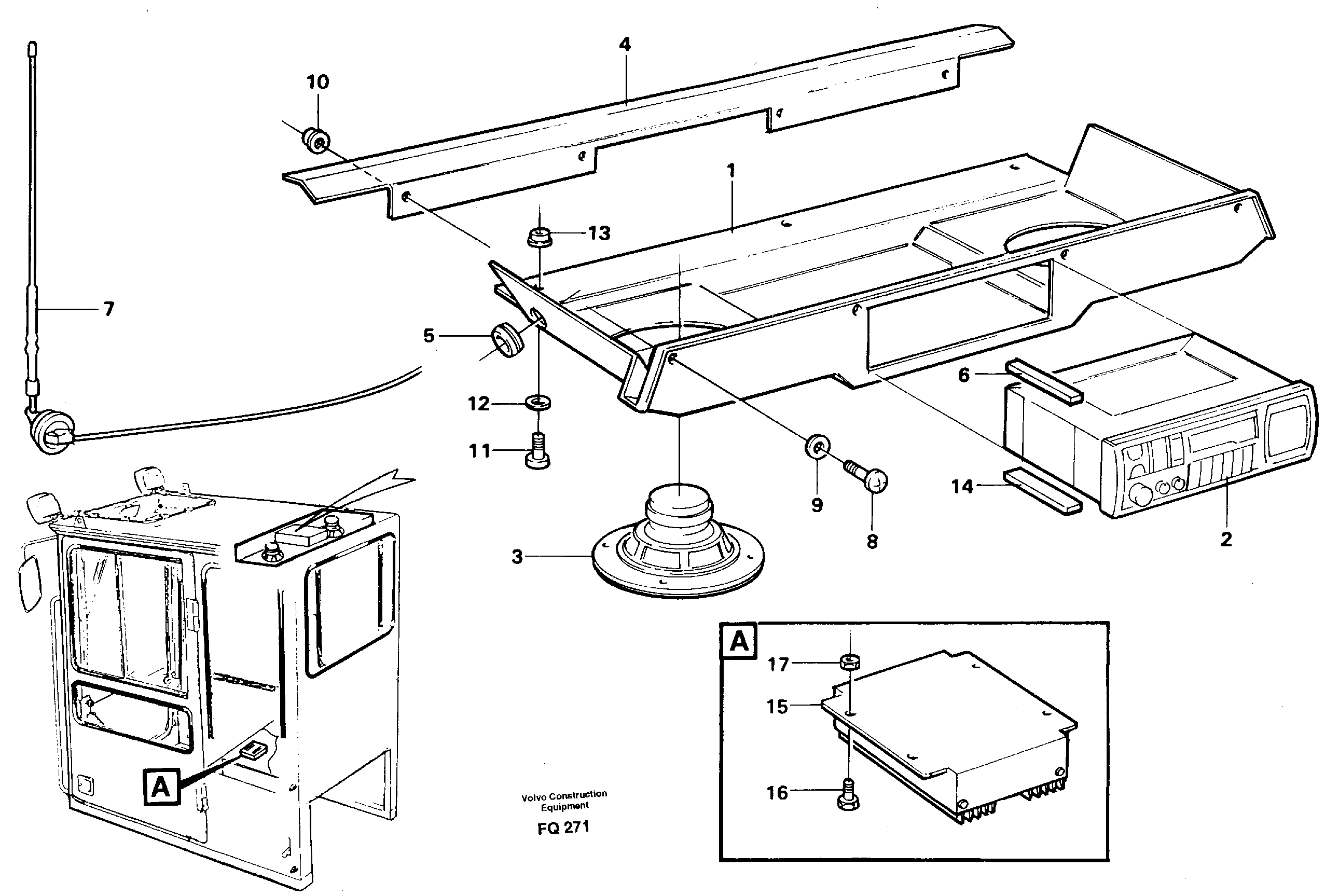 Radio installation, converter  14261180 14261162 14245382, SER NO -89 — volvo parts diagram