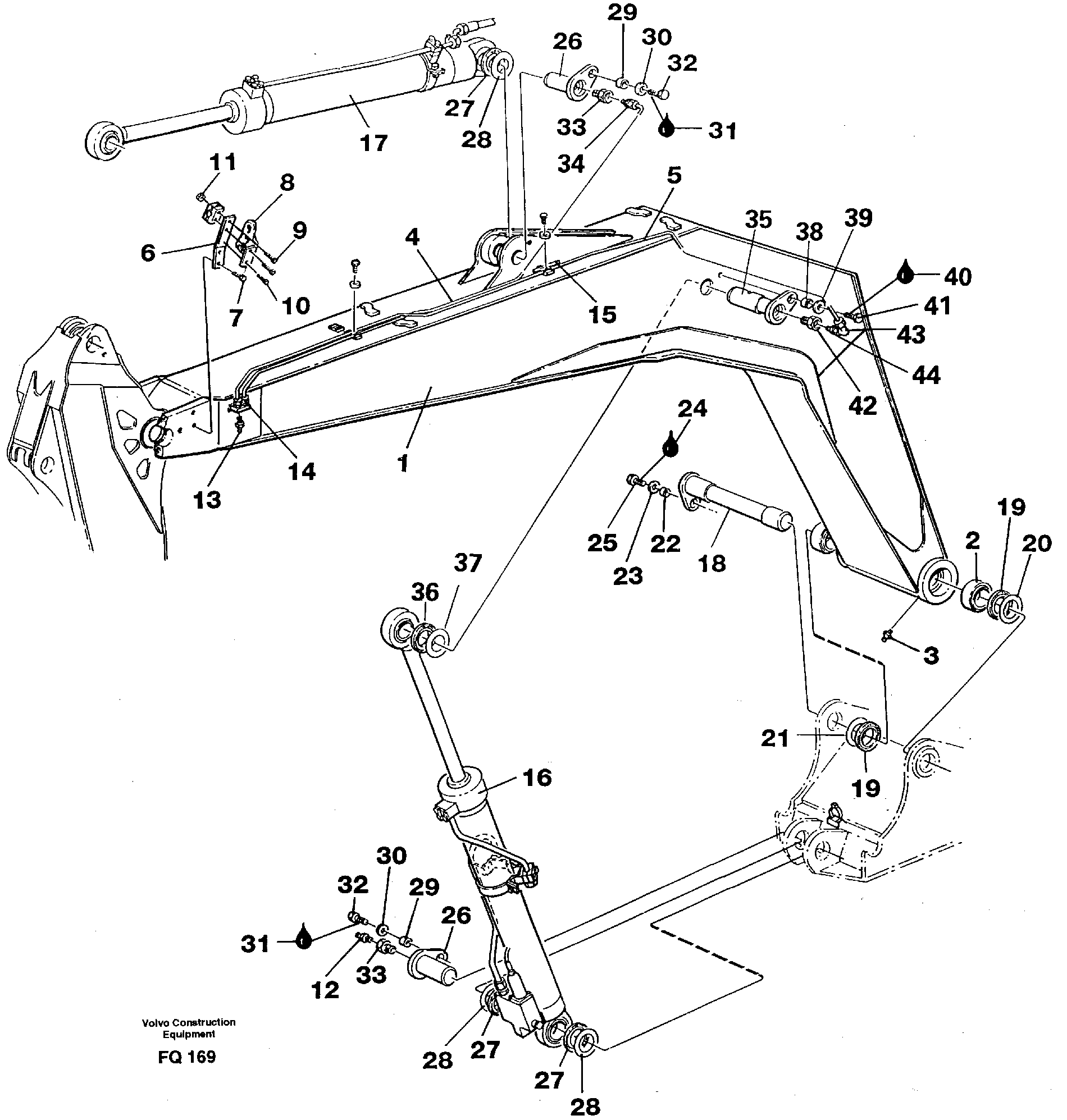 Boom incl mounting parts — volvo parts diagram