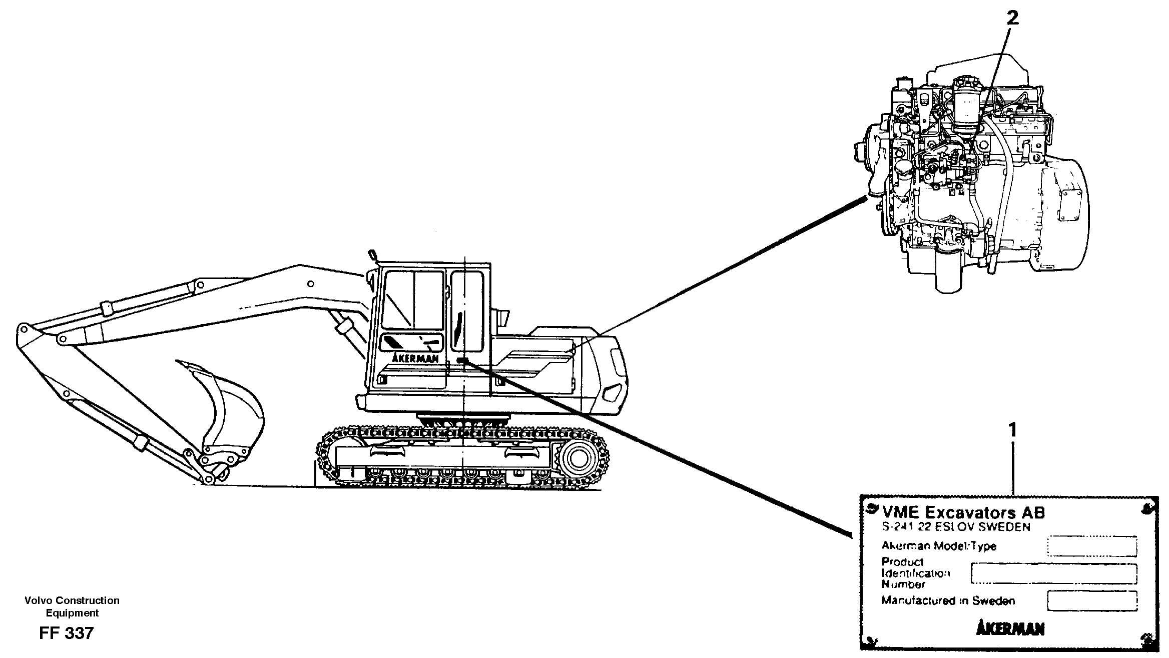 Product sign plate — volvo parts diagram