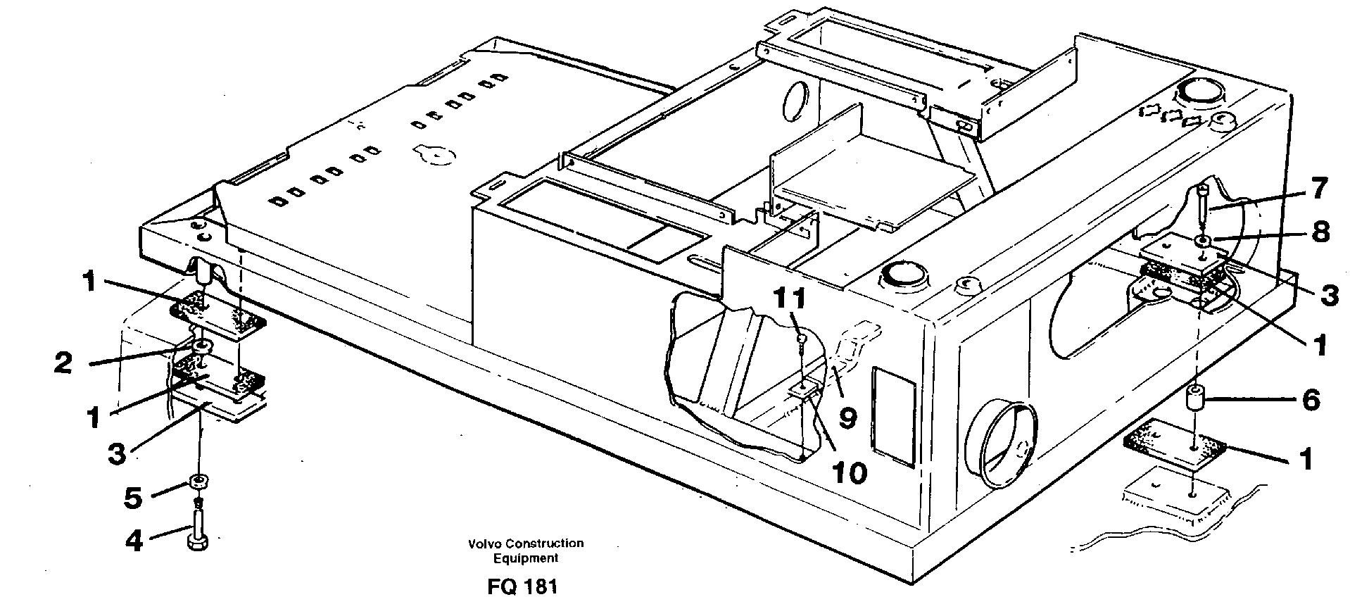 Cab floor with attachements — volvo parts diagram