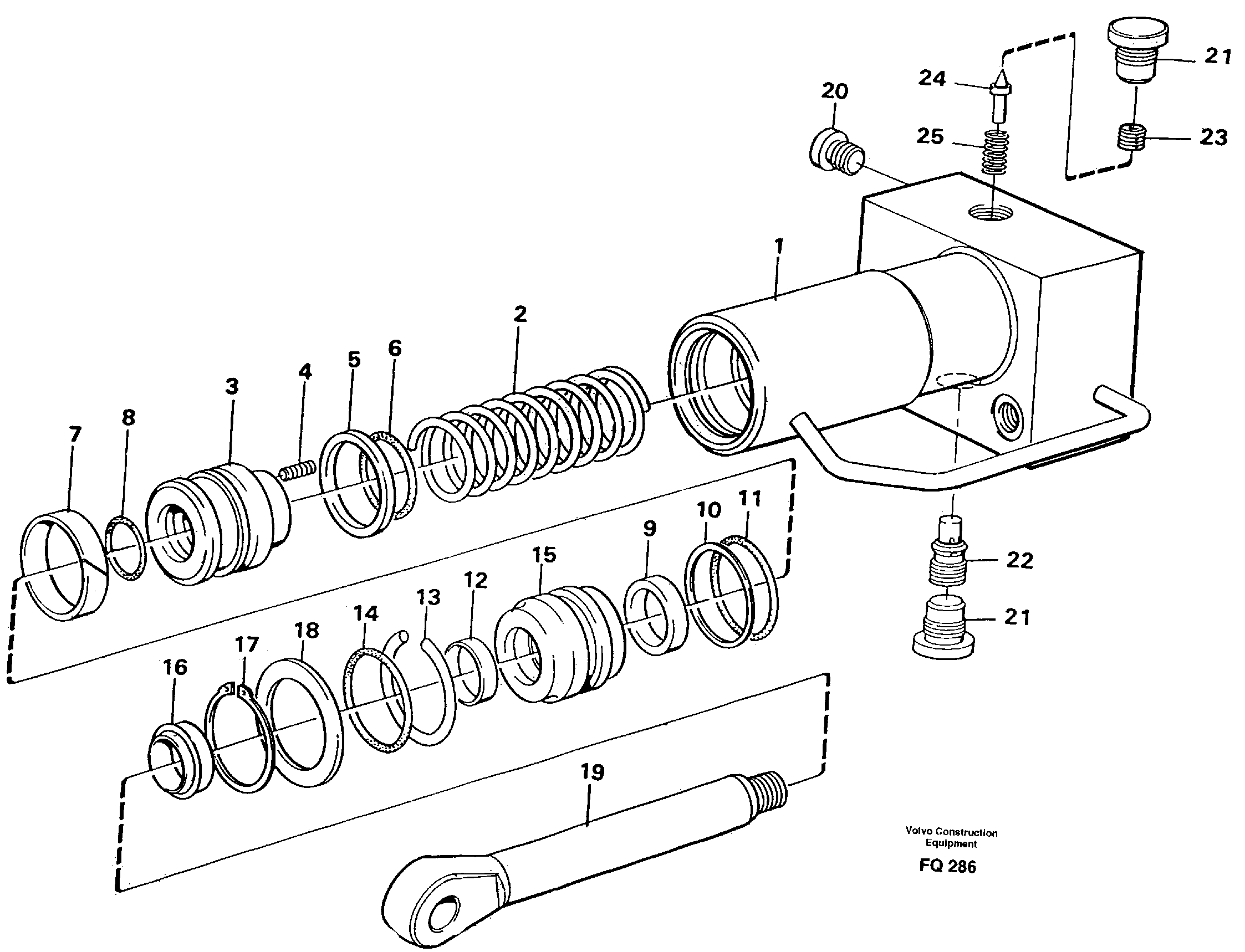 Hydraulic cylinder, quick attachment — volvo parts diagram