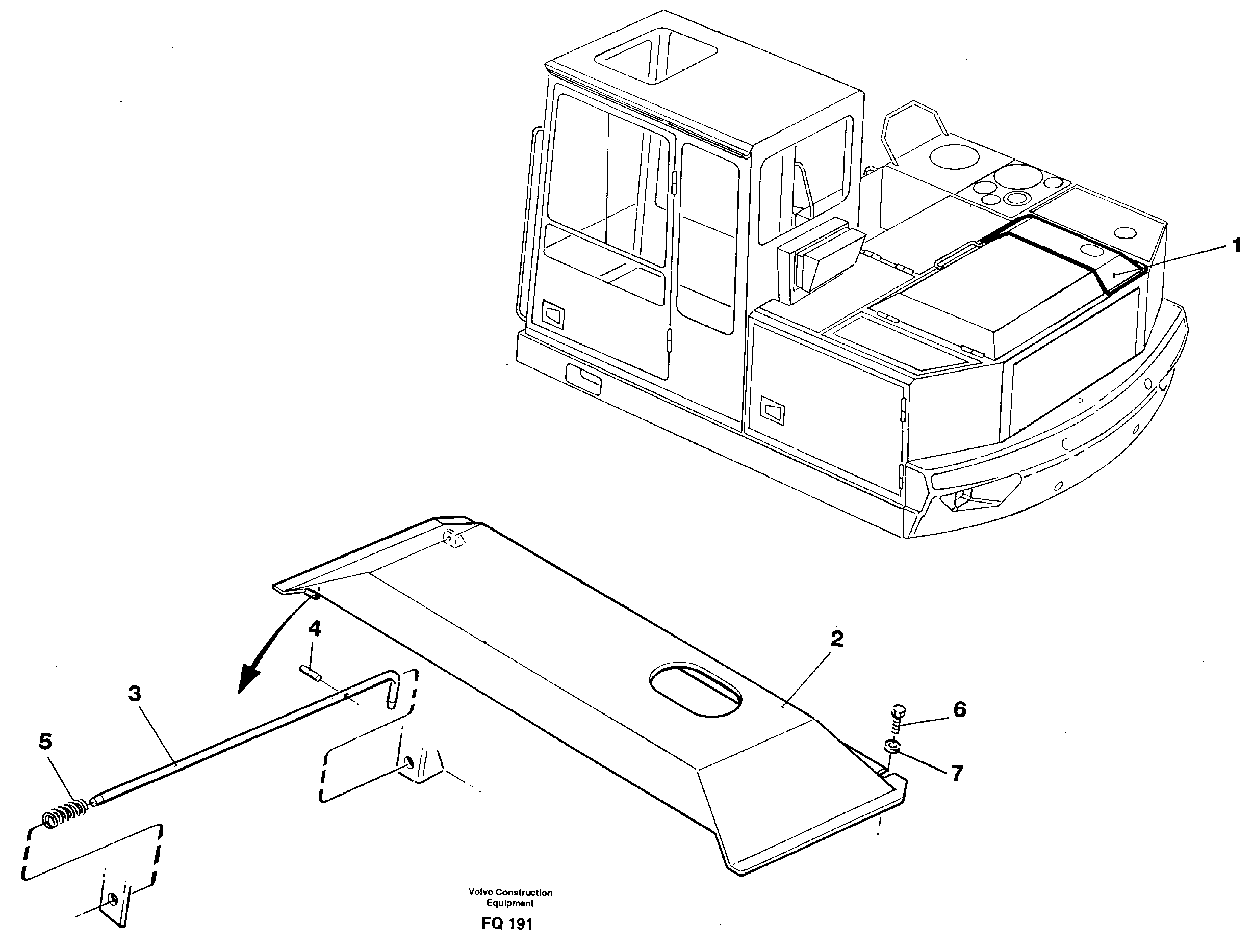 Engine hatch, Rh — volvo parts diagram