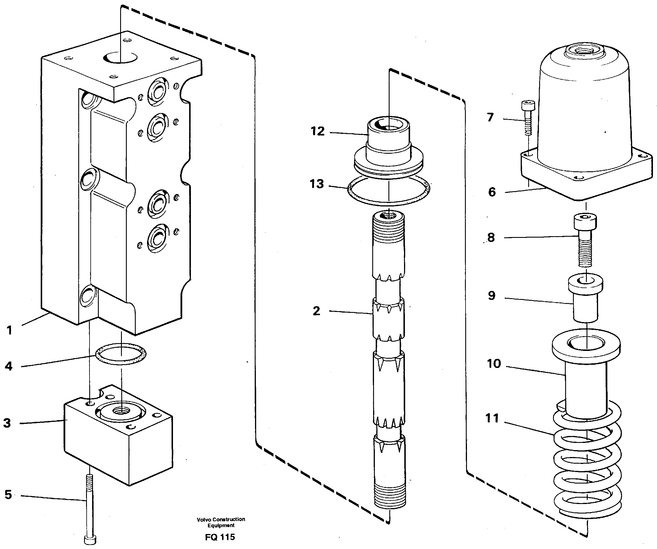 Four-way valve, dipper arm — volvo parts diagram