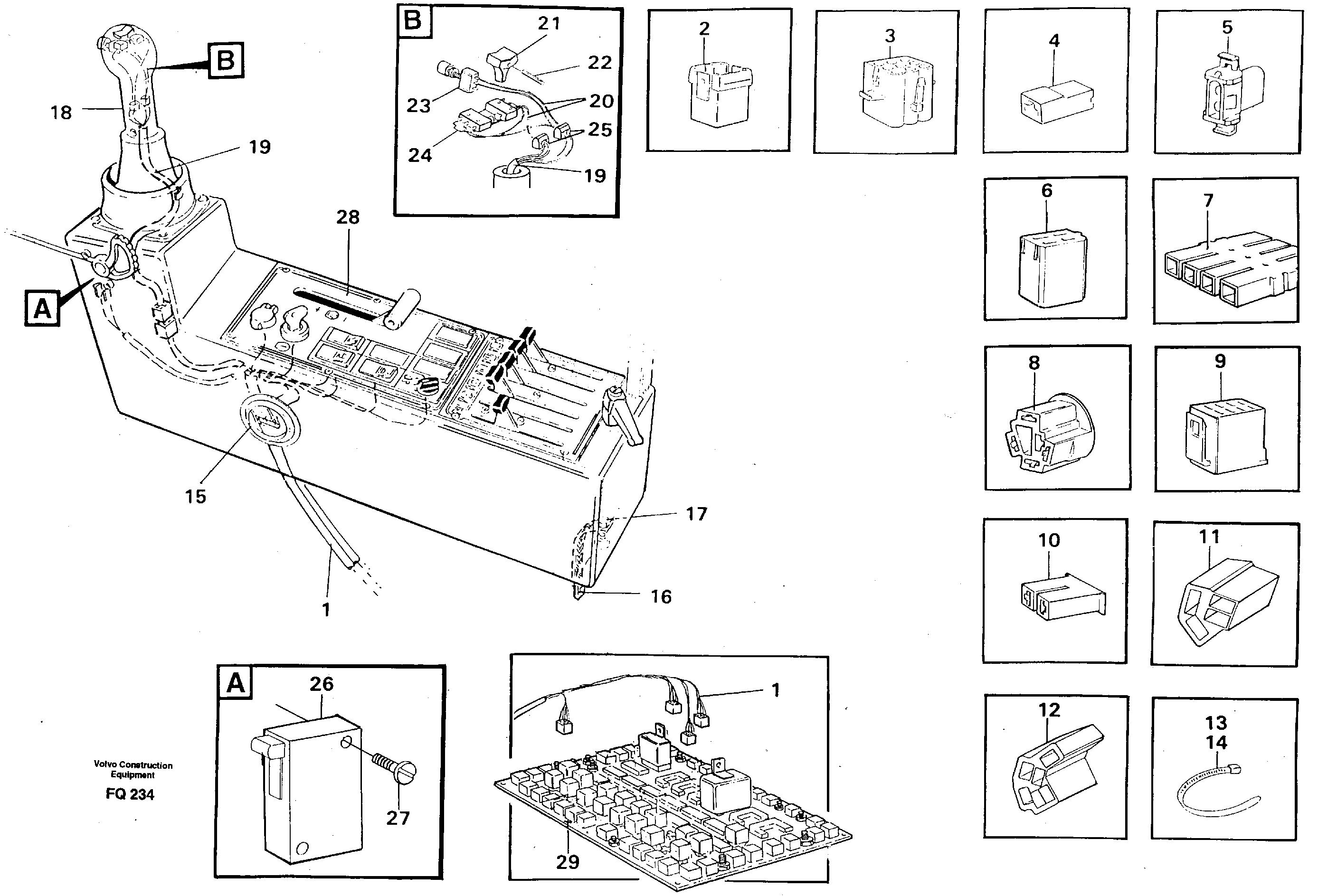 Cable harness, side panel, left — volvo parts diagram