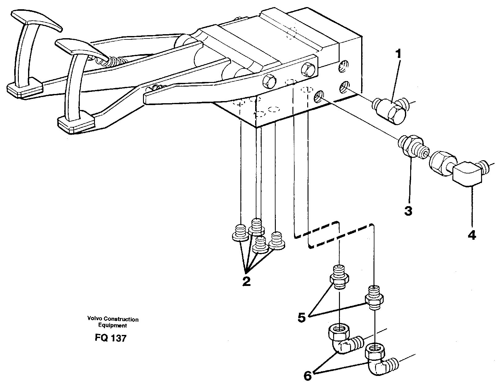 Pedal valve with connections — volvo parts diagram
