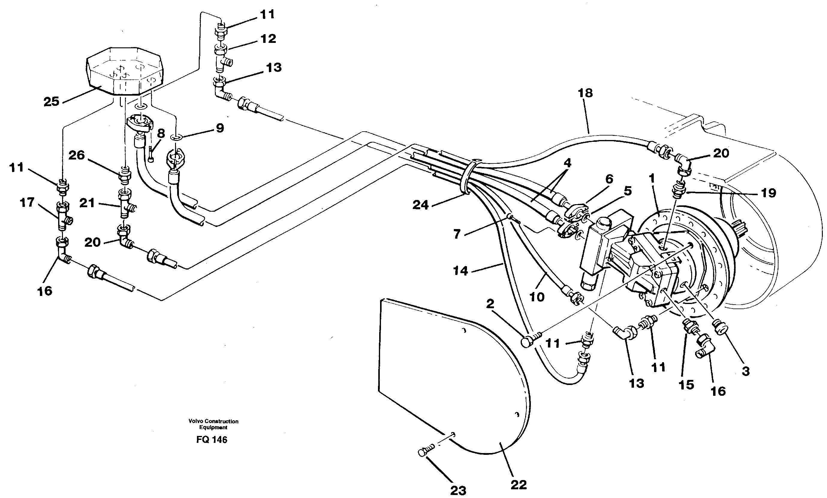 Hydraulic system, transport in undercarrige — volvo parts diagram
