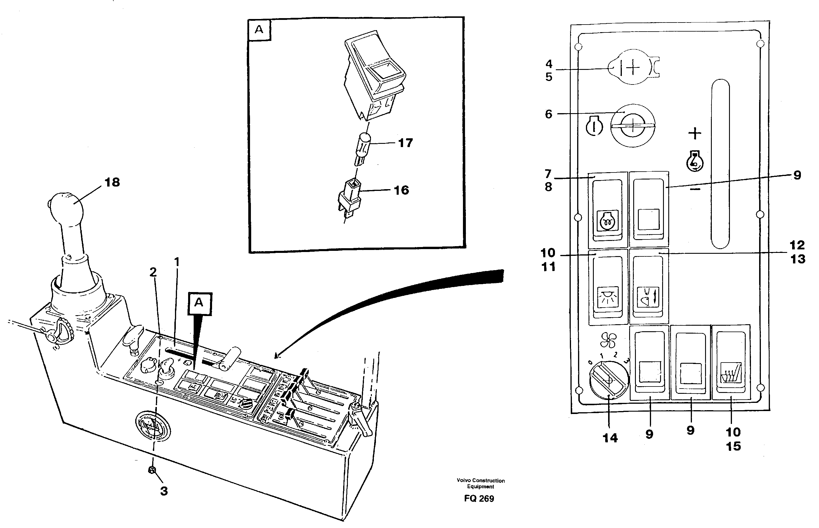 Engine control panel — volvo parts diagram
