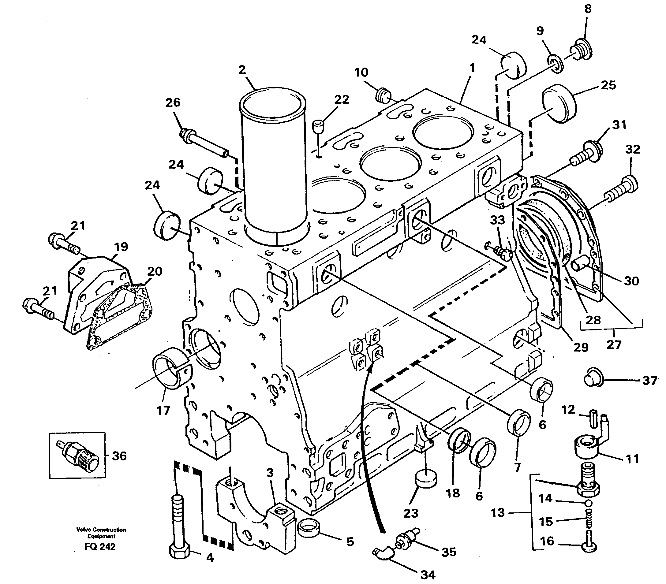 Cylinder block — volvo parts diagram