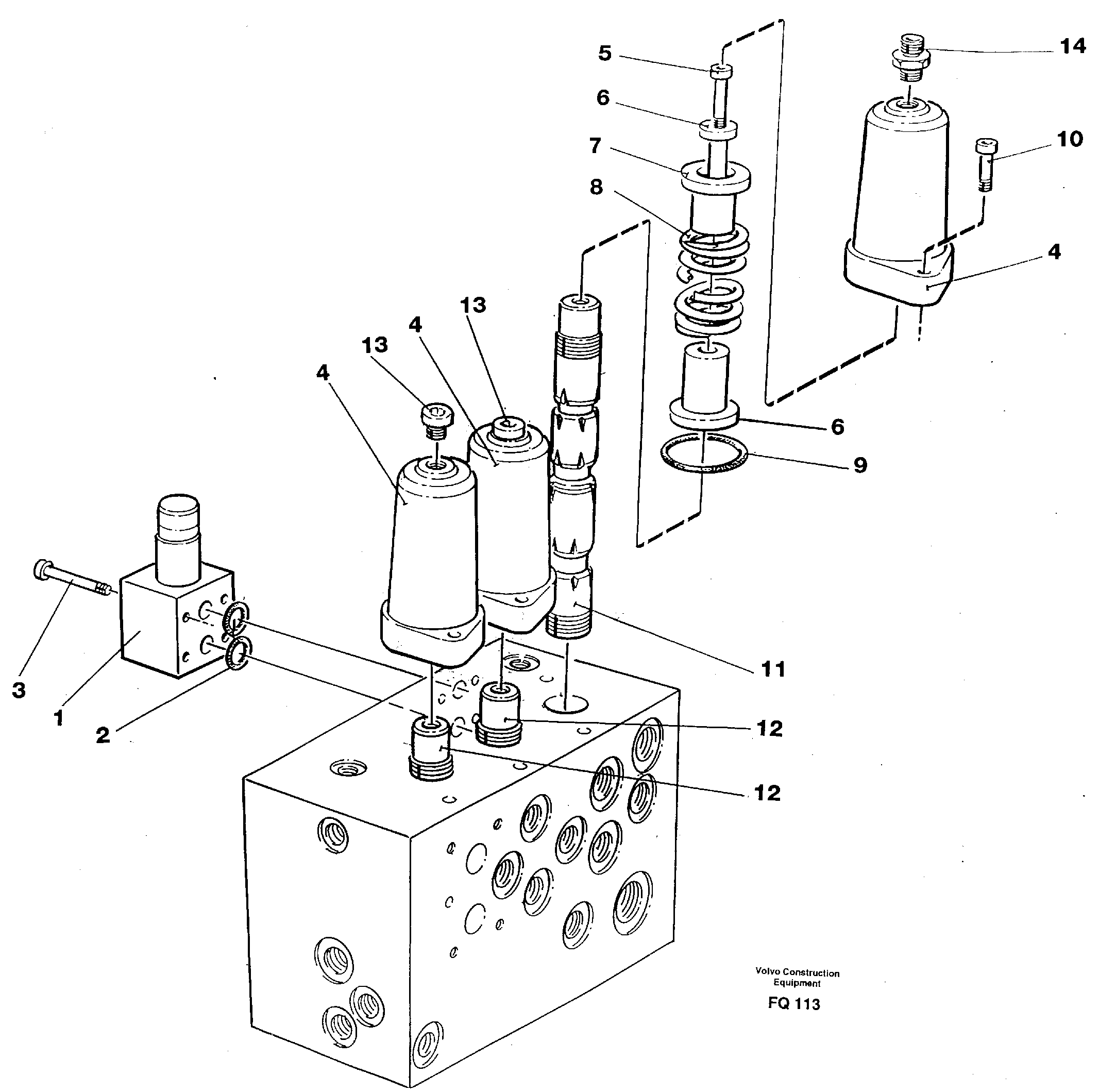 Slew valve assembly valve — volvo parts diagram