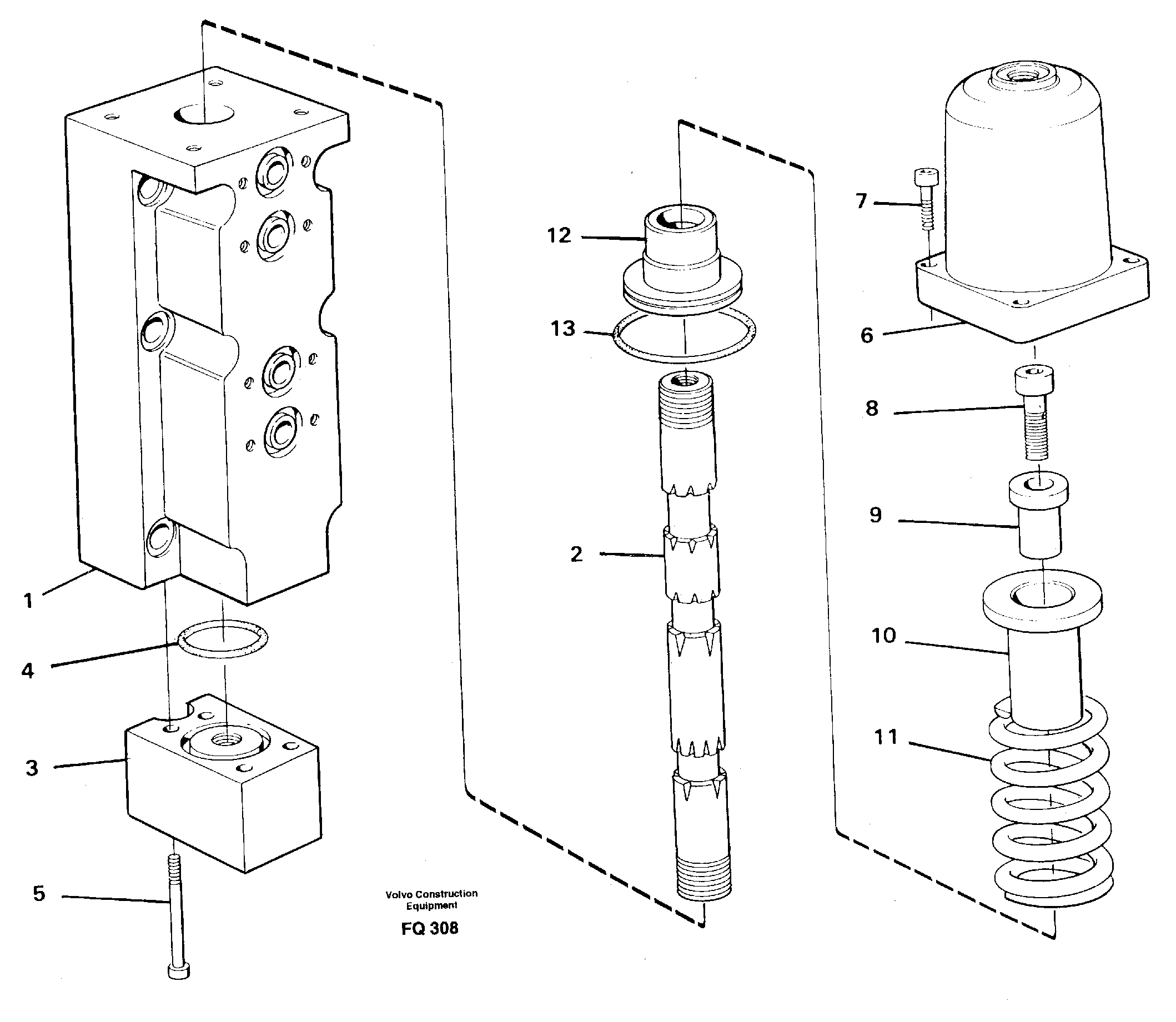 Four-way valve, hammer equipment — volvo parts diagram
