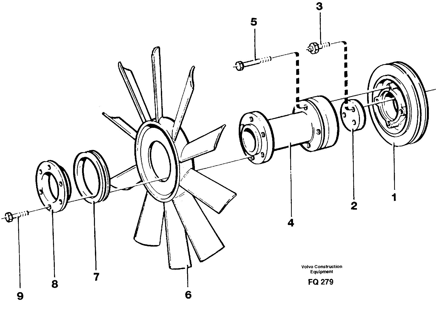 Fan and installation components — volvo parts diagram
