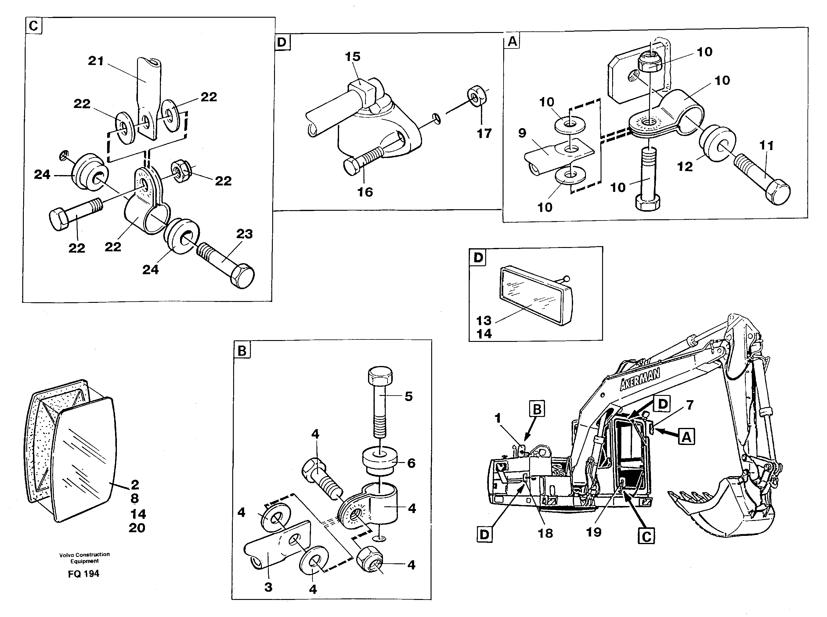 Rear view mirror — volvo parts diagram