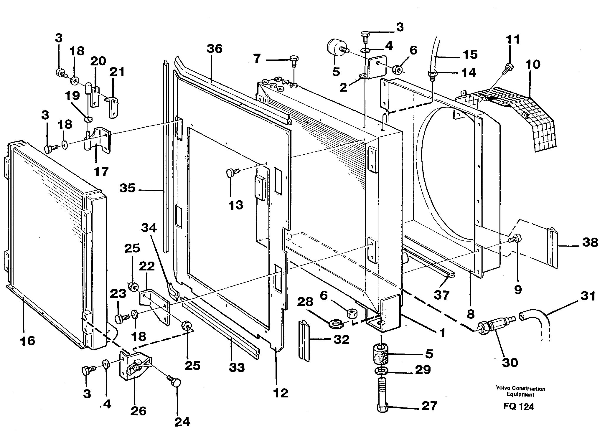 Hydraulic oil cooler — volvo parts diagram