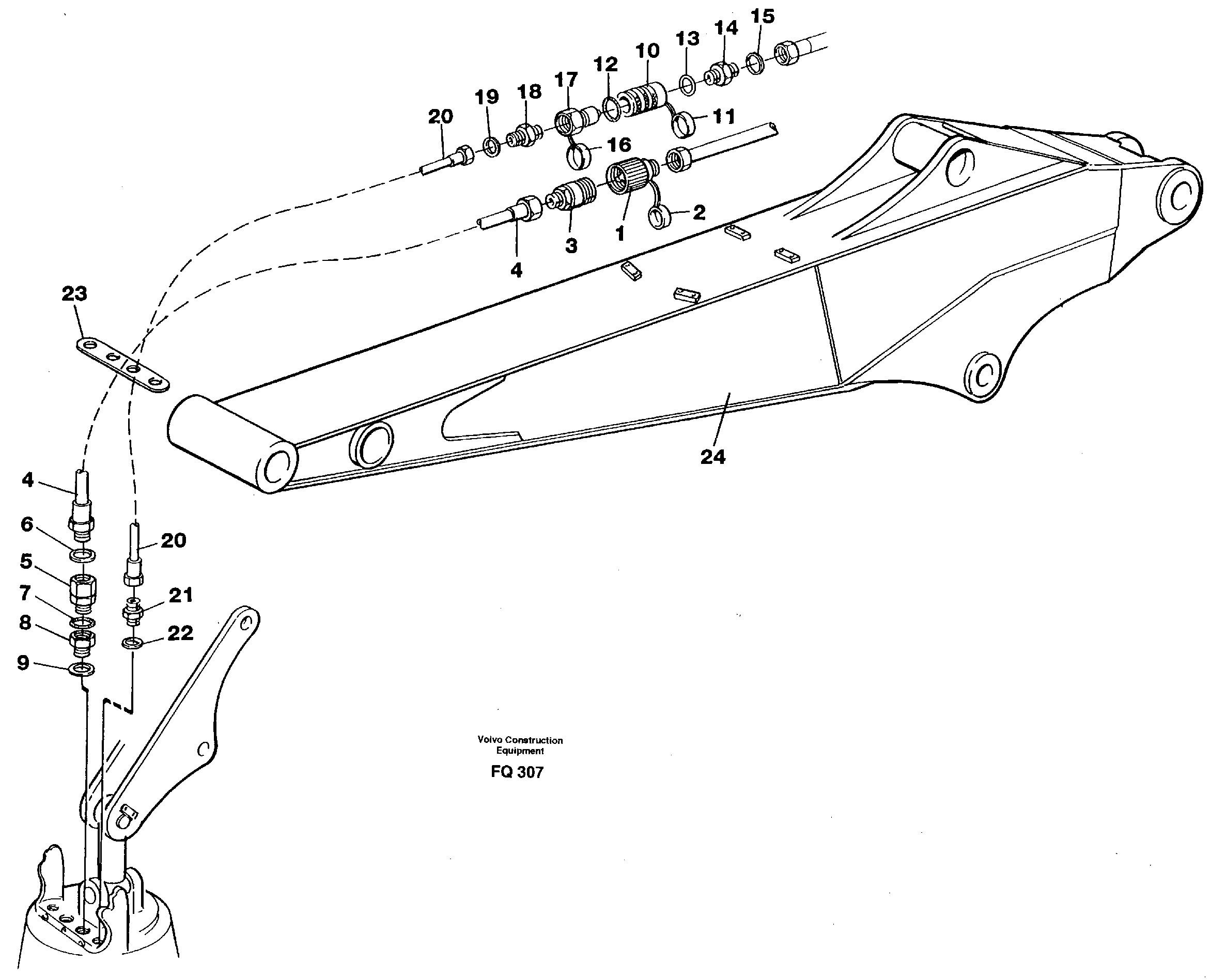 Hose kit for Peiner grab  14259416 — volvo parts diagram