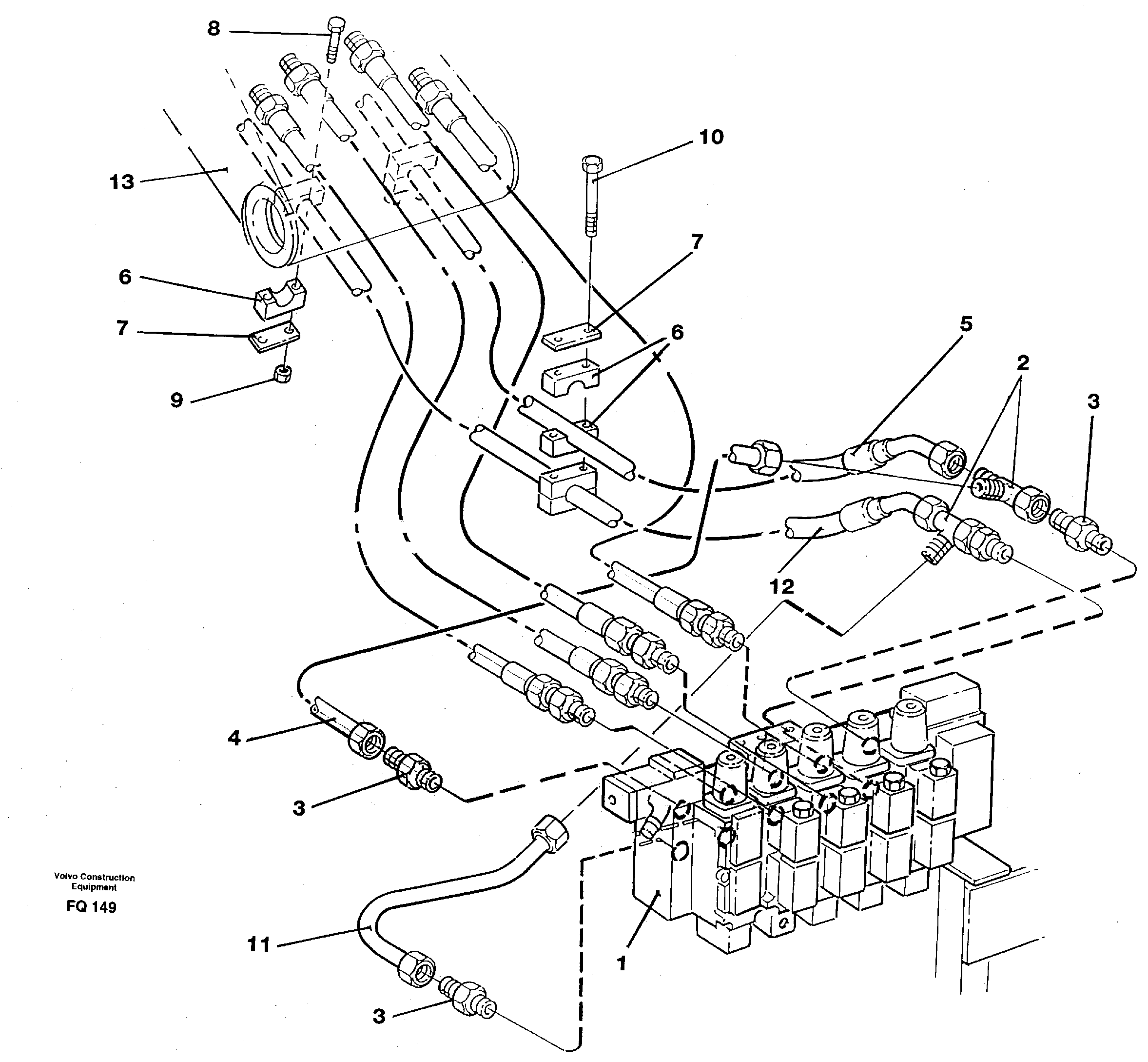 Hydraulic system, boom — volvo parts diagram