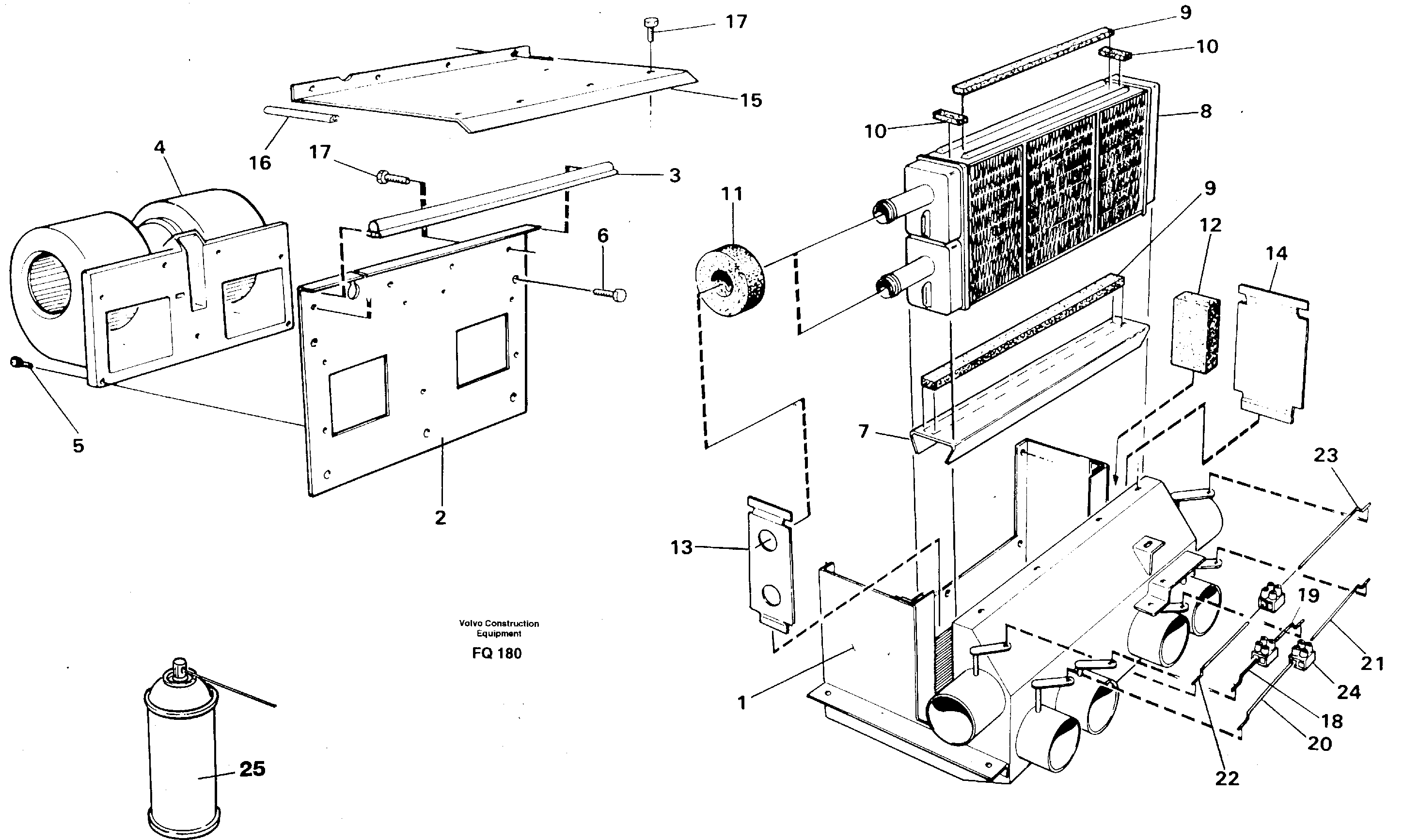 Cab heater — volvo parts diagram