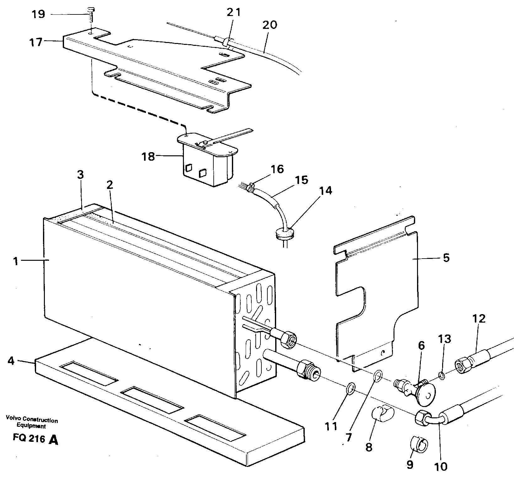 Evaporator with fitting parts Cooling agent R134 A — volvo parts diagram