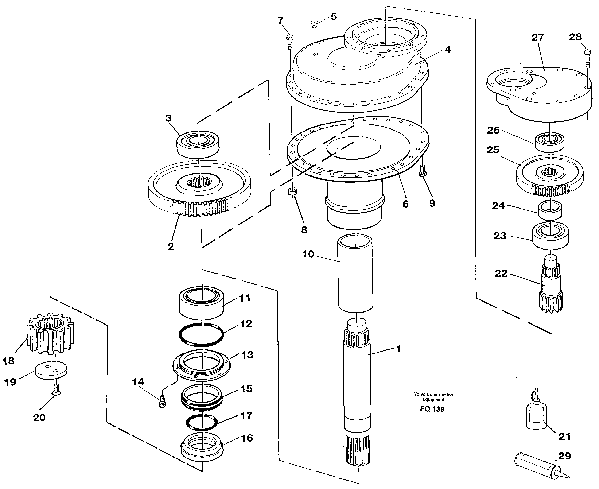 Swing gearbox — volvo parts diagram