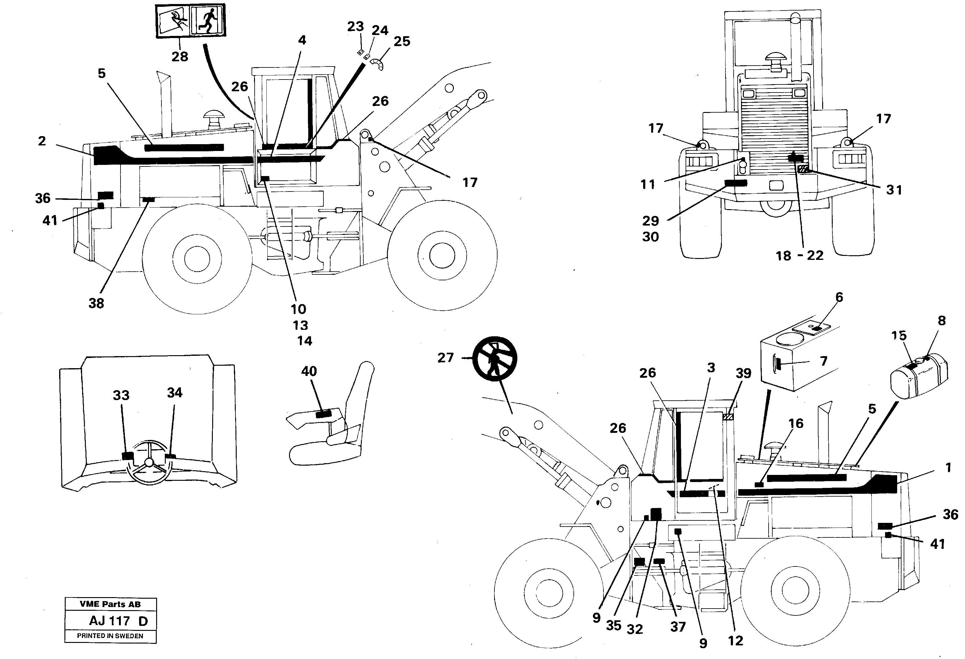 Sign plates and decals — volvo parts diagram