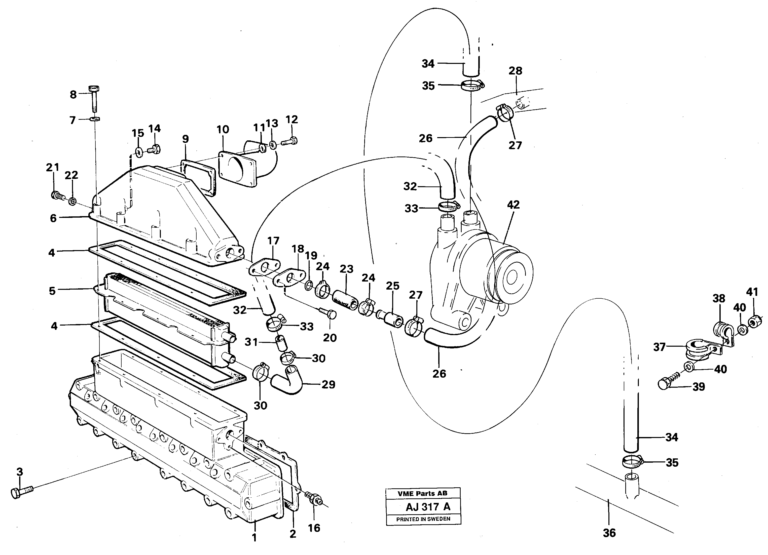 Intercooler  TD 73KBE, 92005 — volvo parts diagram