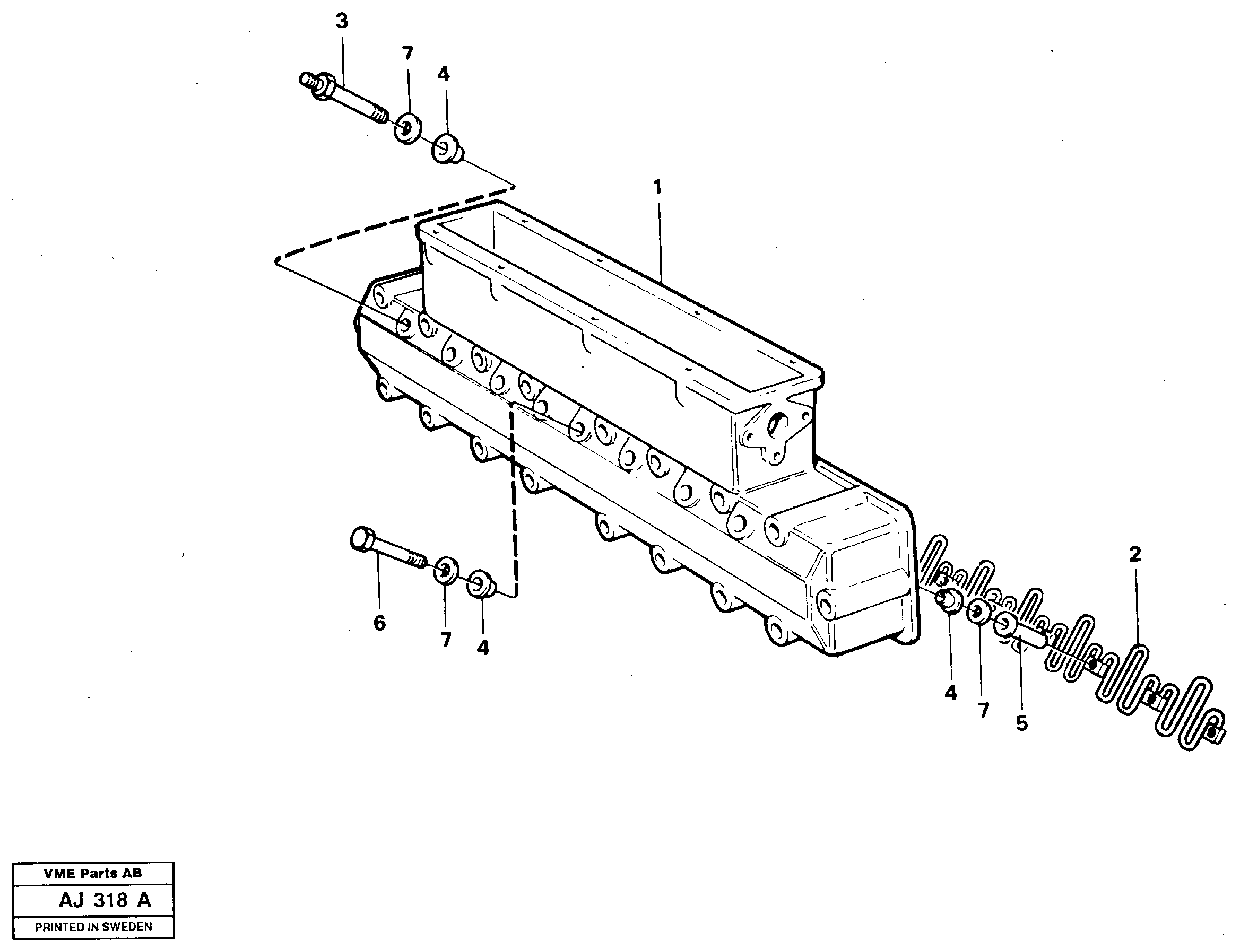 Inlet manifold  TD 73KBE, 92005 — volvo parts diagram