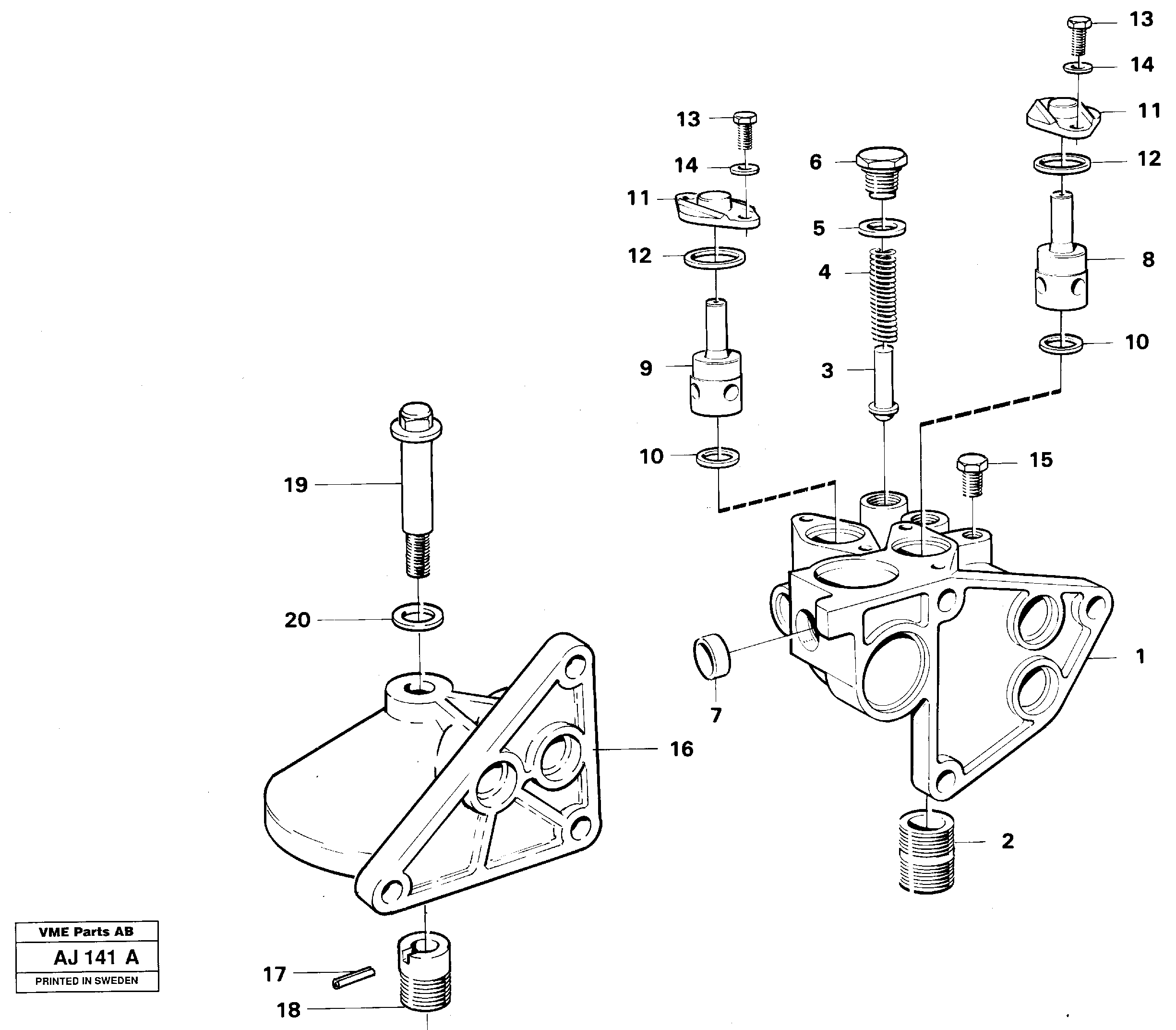 Housing, oil filter — volvo parts diagram
