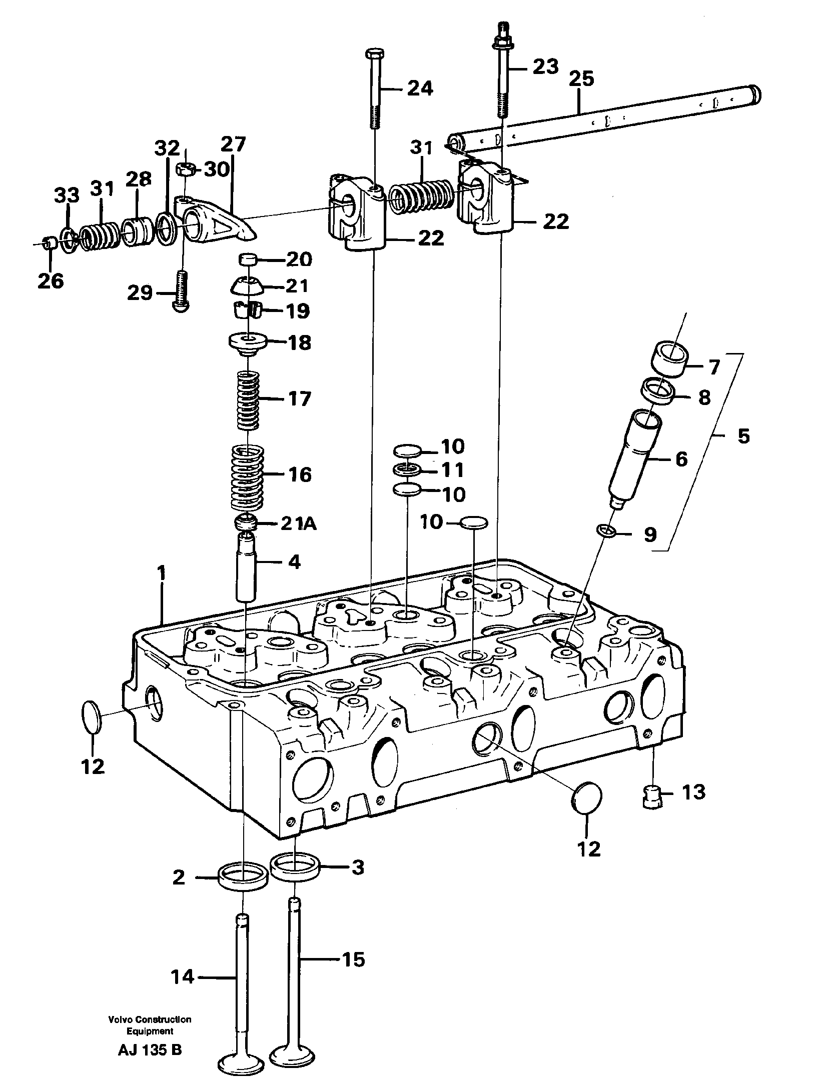 Cylinder head — volvo parts diagram