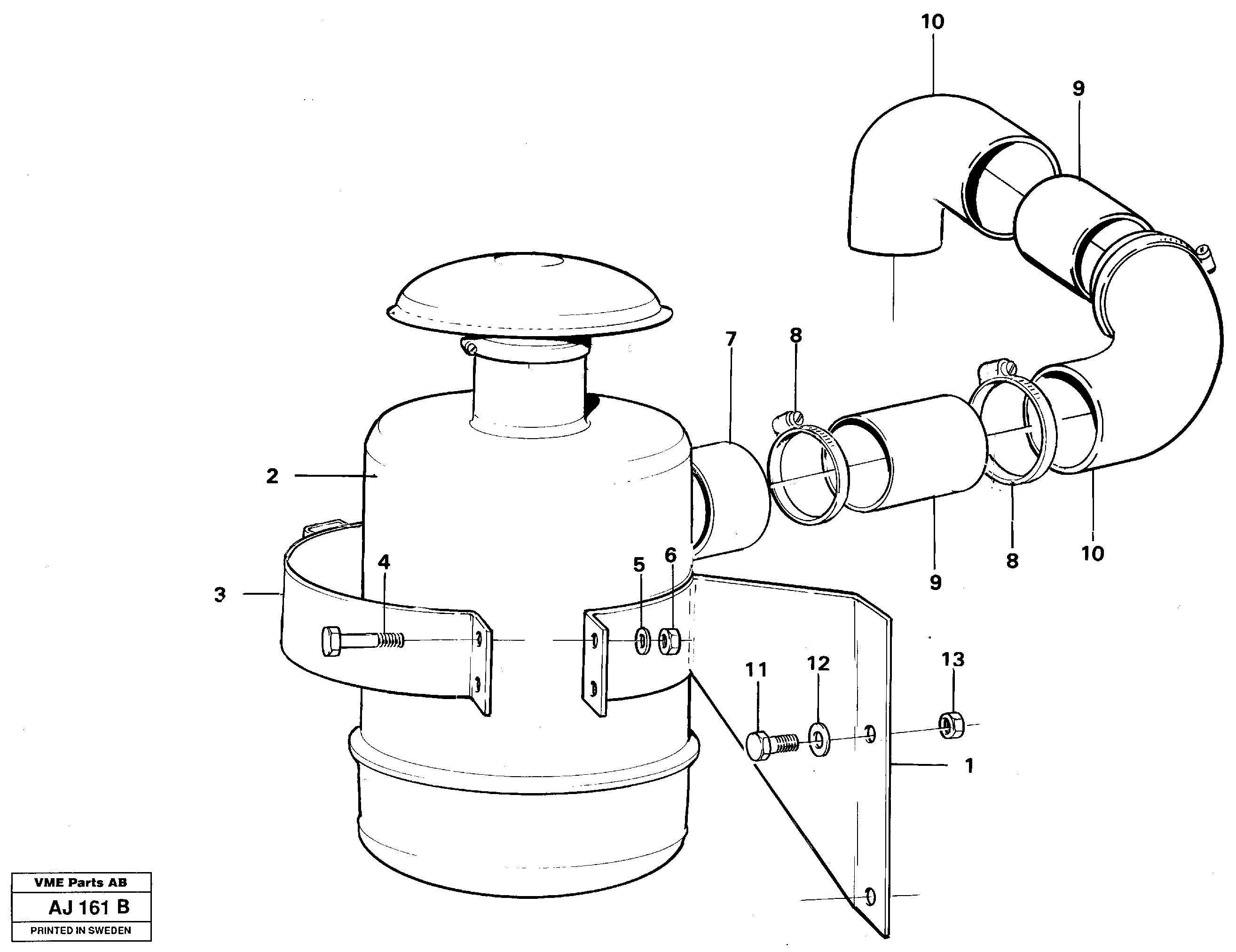 Oil bath filter  92038 — volvo parts diagram