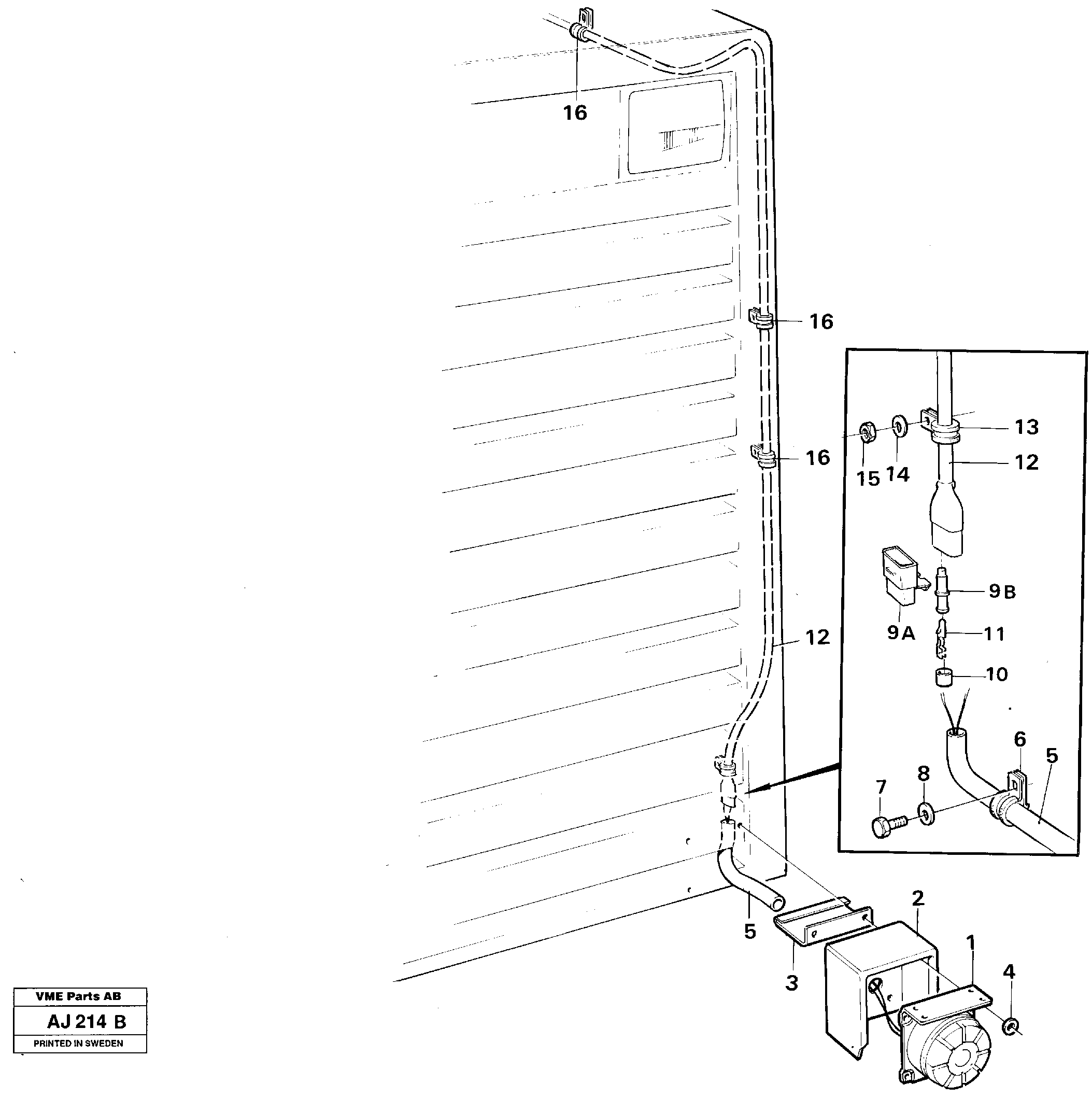 Back-up warning unit  91935 — volvo parts diagram