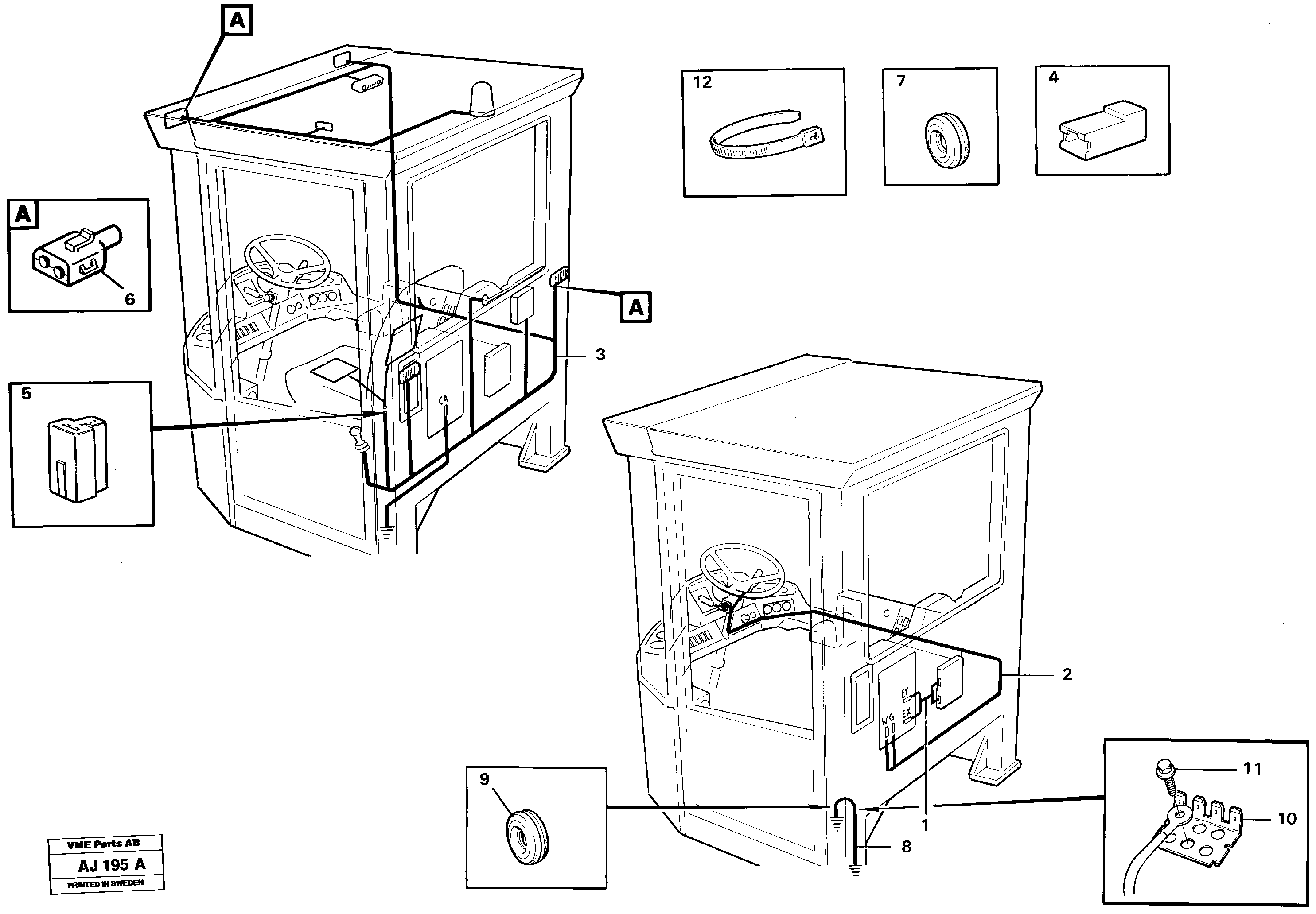 Cable harnesses Cab — volvo parts diagram