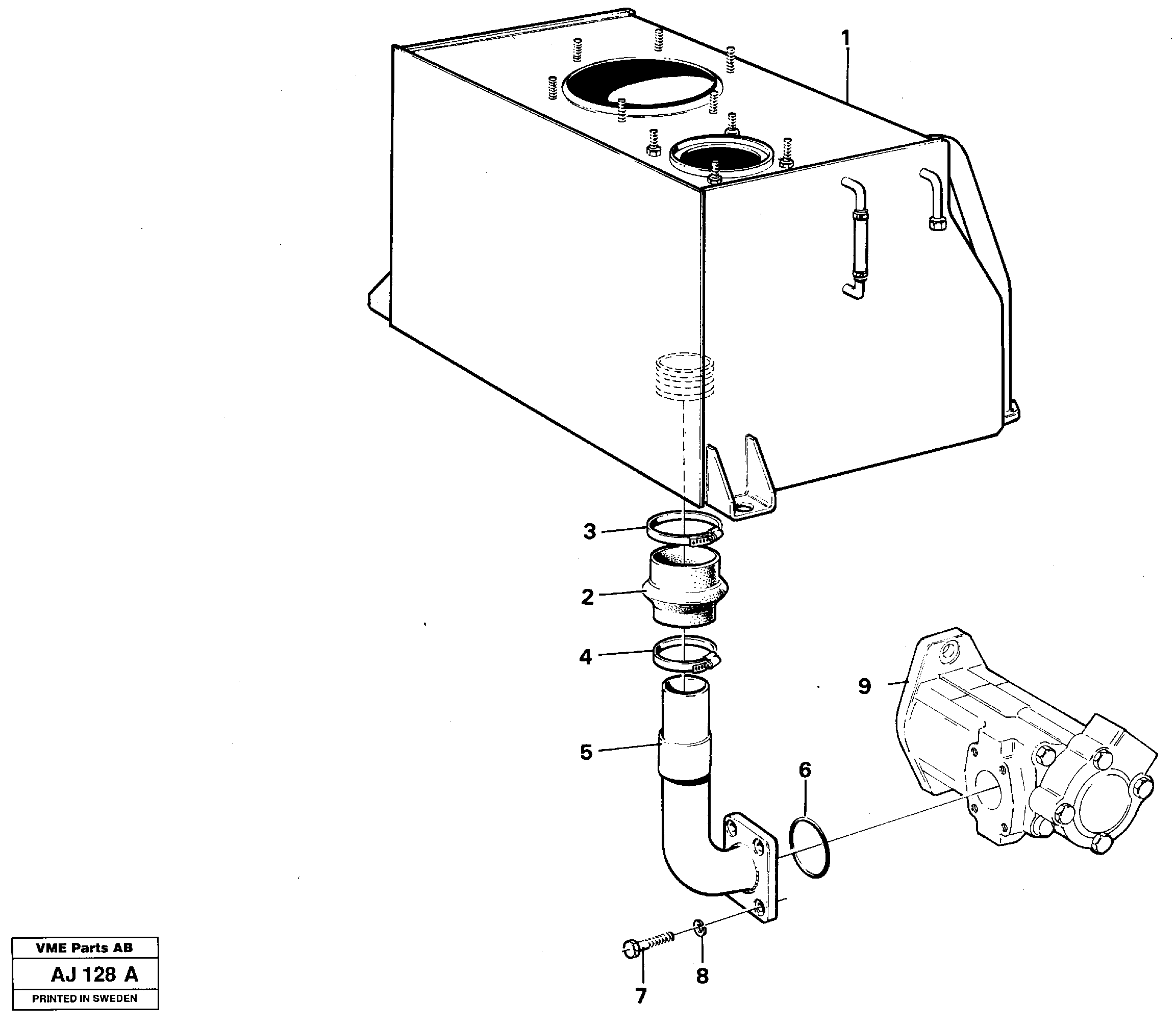 Hydraulic system: Suction line — volvo parts diagram