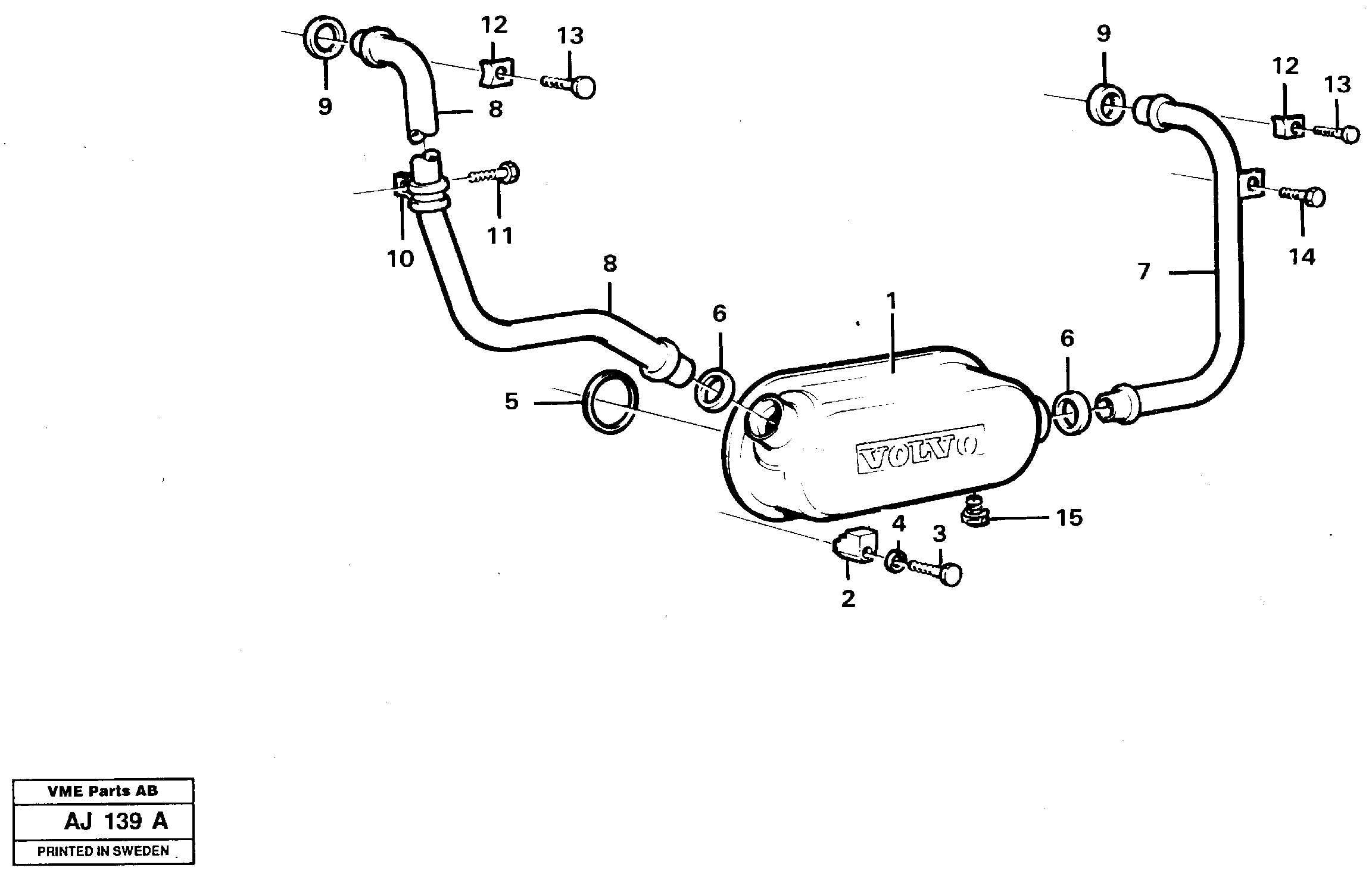 Oil cooler — volvo parts diagram