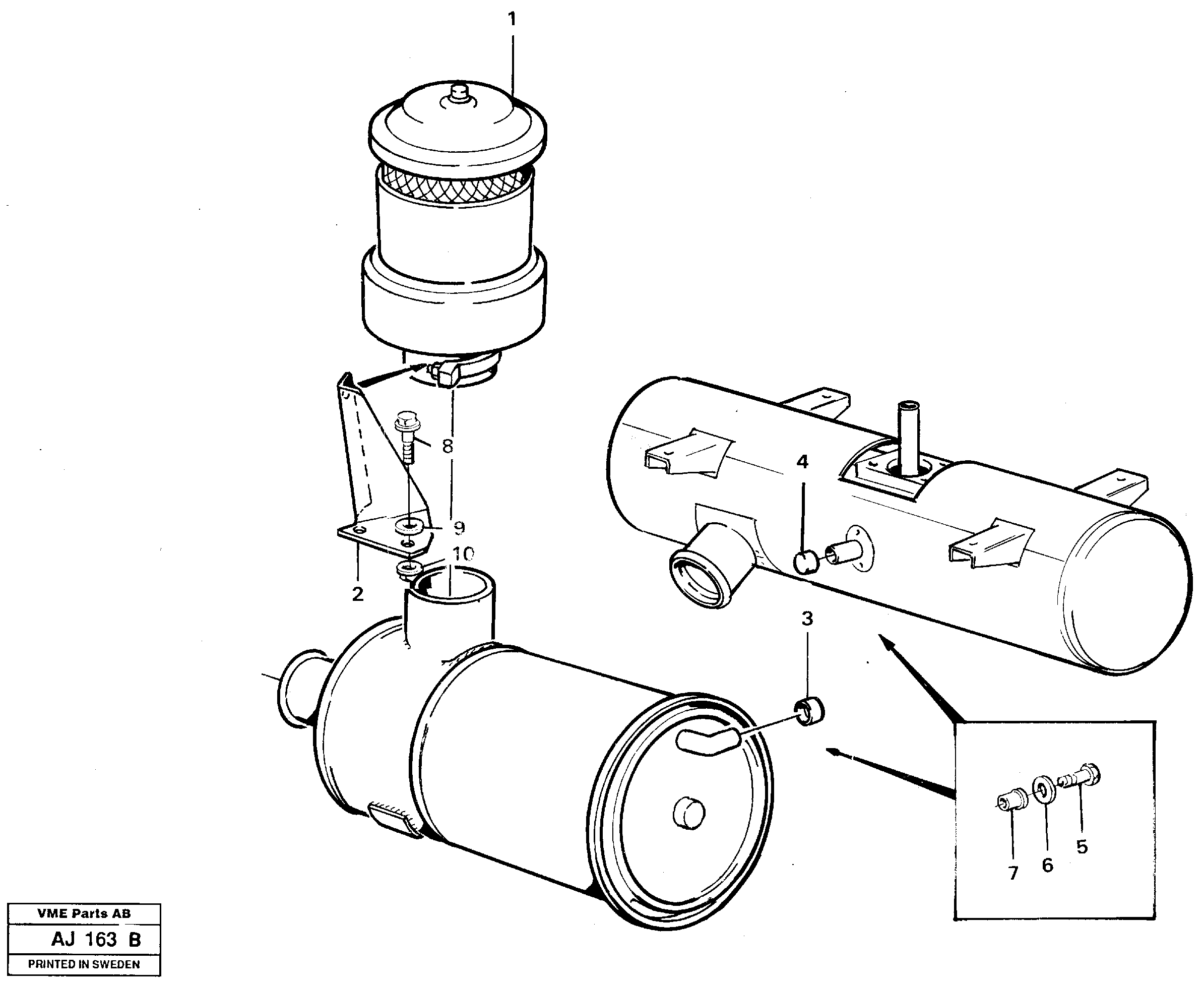 Pre cleaner cyclone type  90943 — volvo parts diagram