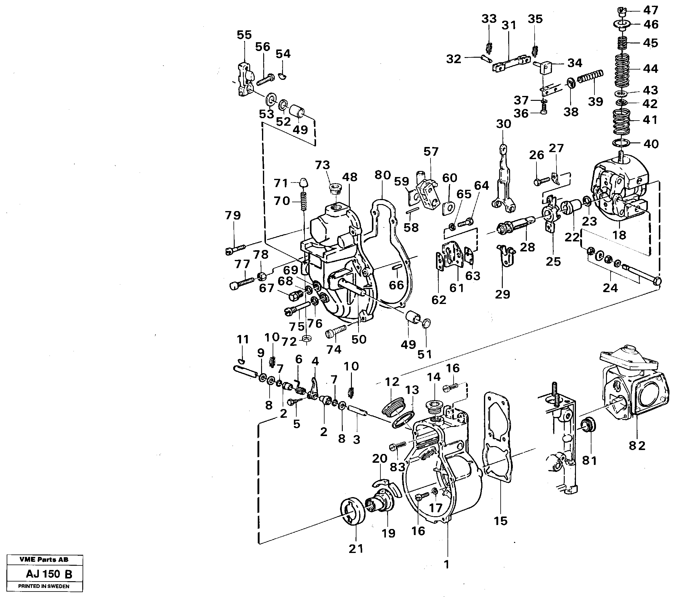 Centrifugal governor  TD 71G, TD 73KBE — volvo parts diagram