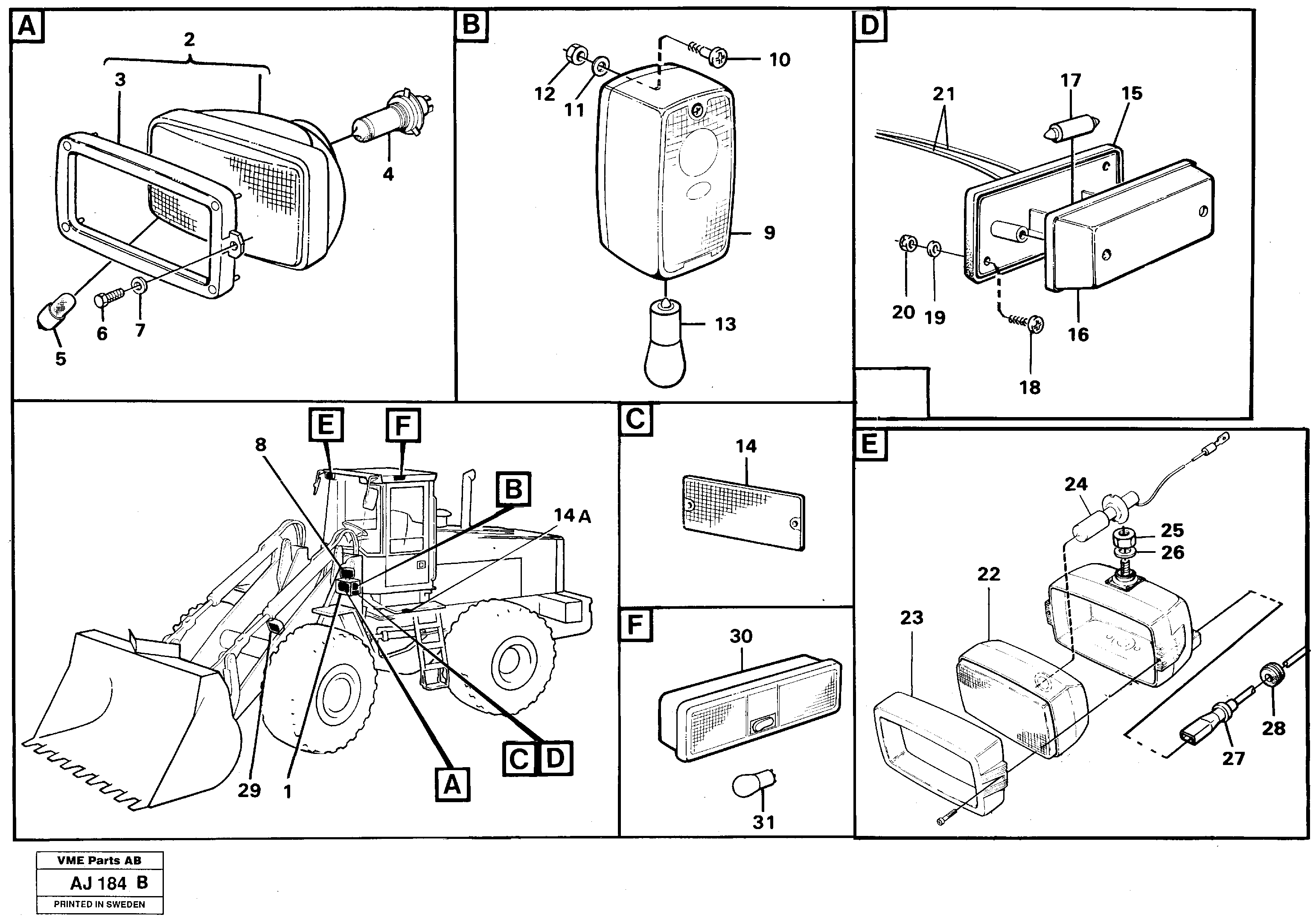 Lighting, front — volvo parts diagram